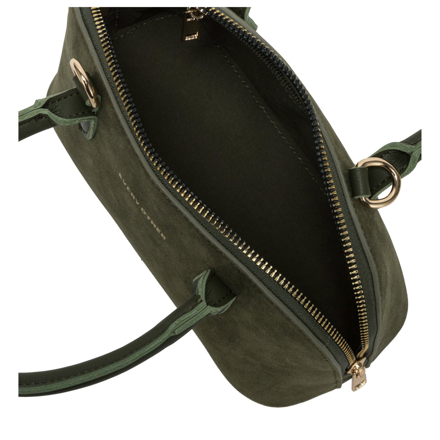 Suede Effect Mini Bowling Bag - Khaki