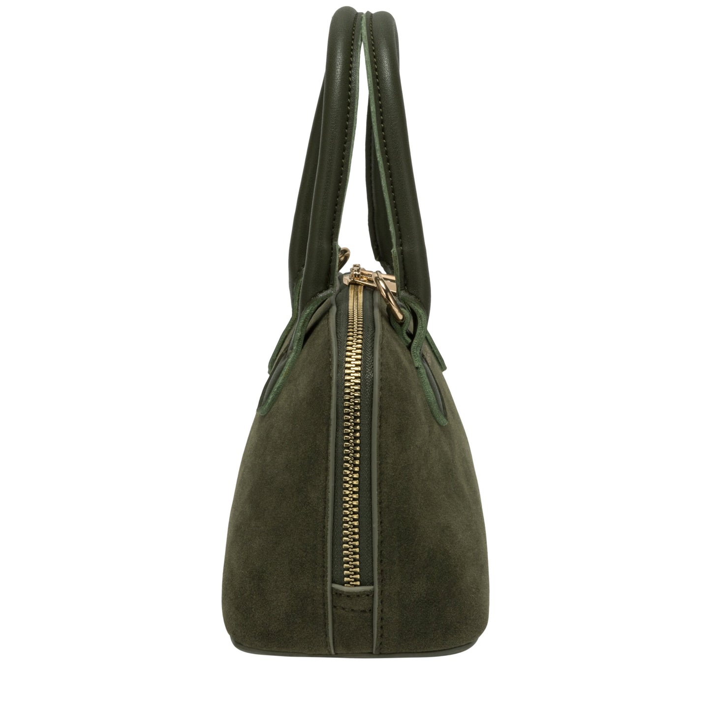 Suede Effect Bowling Bag - Khaki