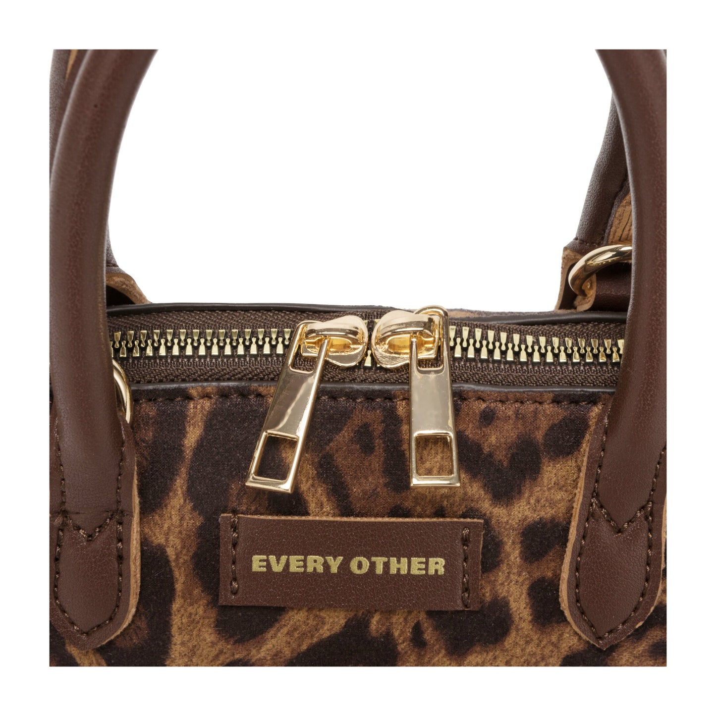 Suede Effect Mini Bowling Bag - Leopard