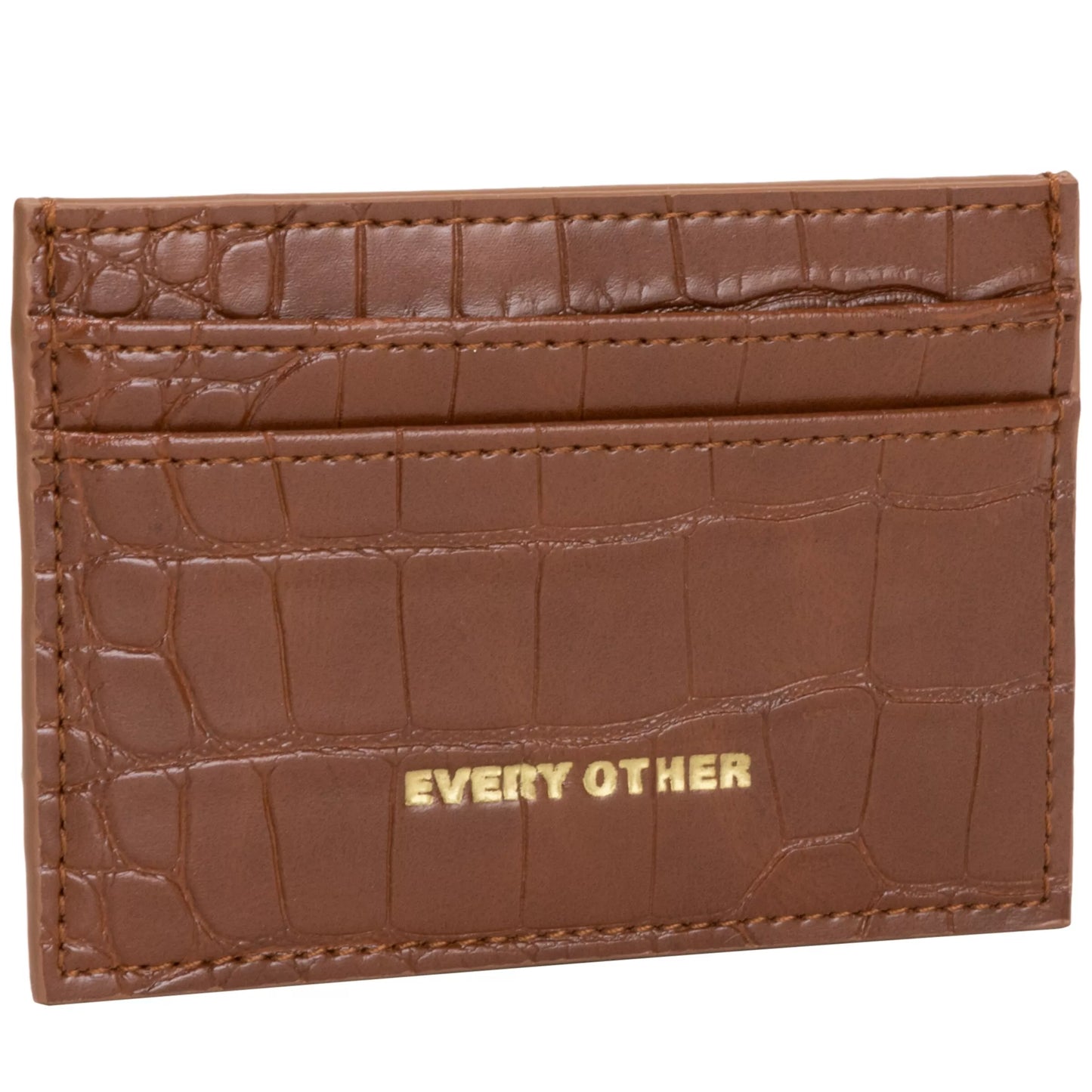 Croc Card Holder - Tan