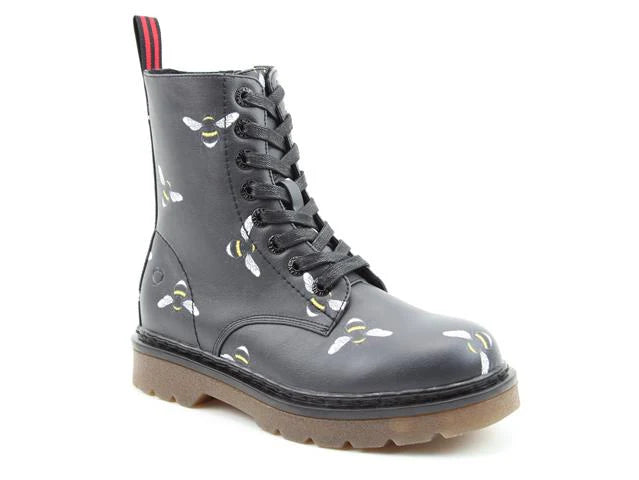 Justina Black Bee Boots