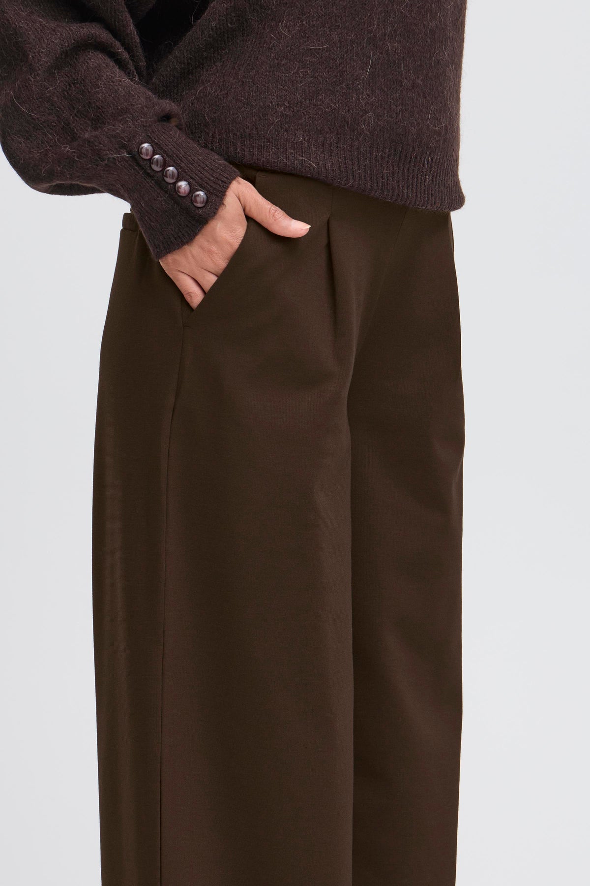 Ihkate Sus Long Wide Pants - Chocolate Brown