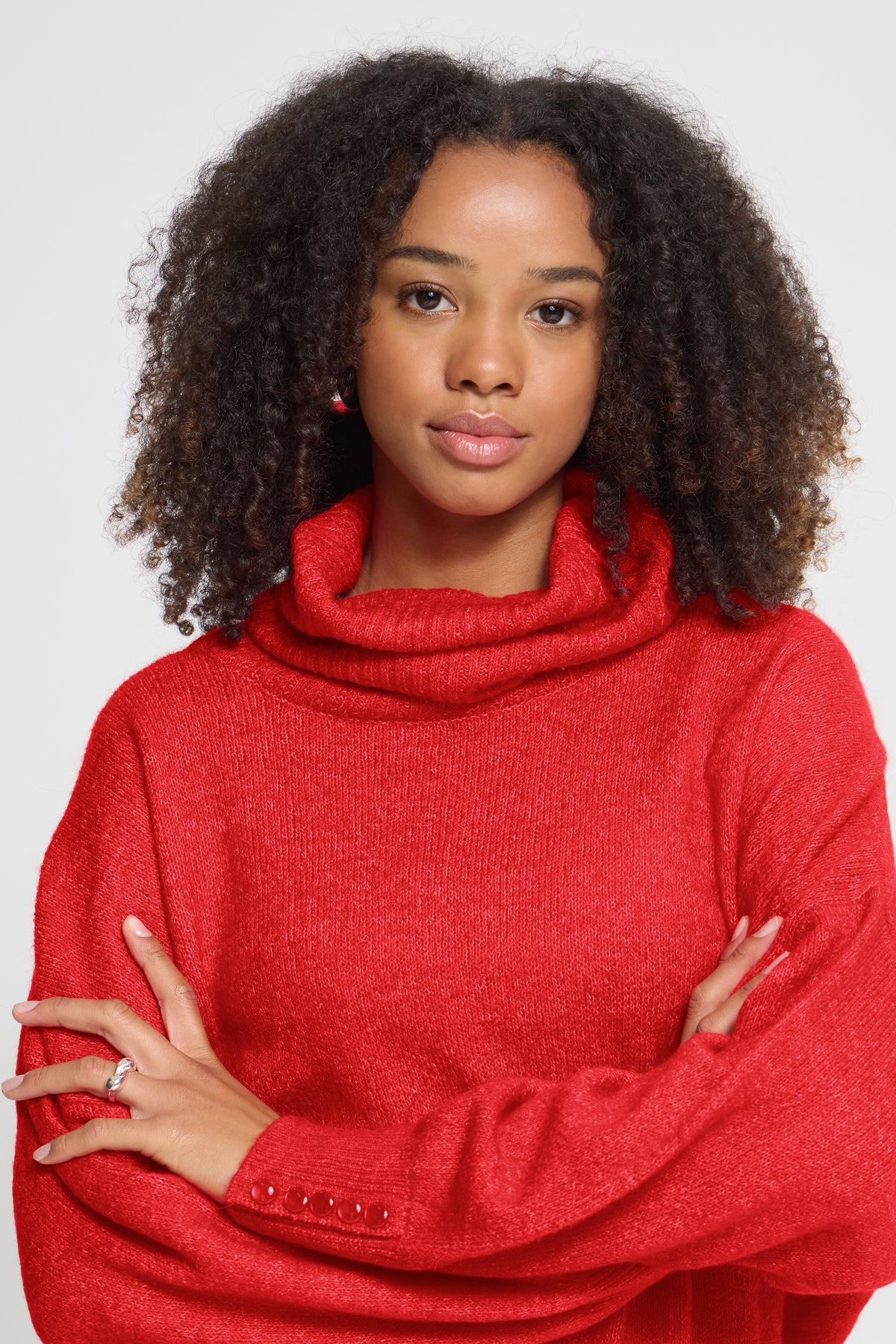 Ihkamara Rollneck Jumper - Poinsettia Red