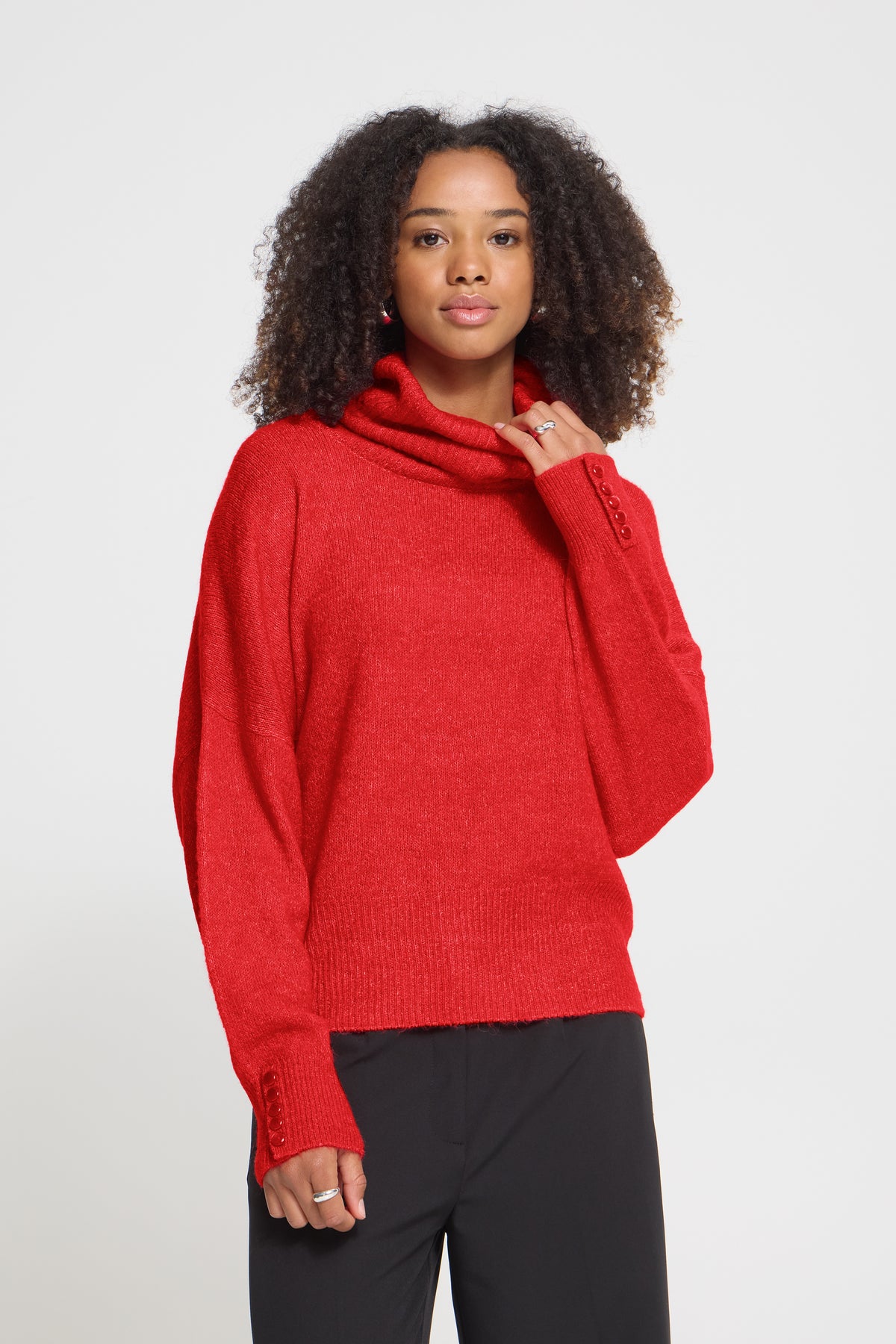 Ihkamara Rollneck Jumper - Poinsettia Red