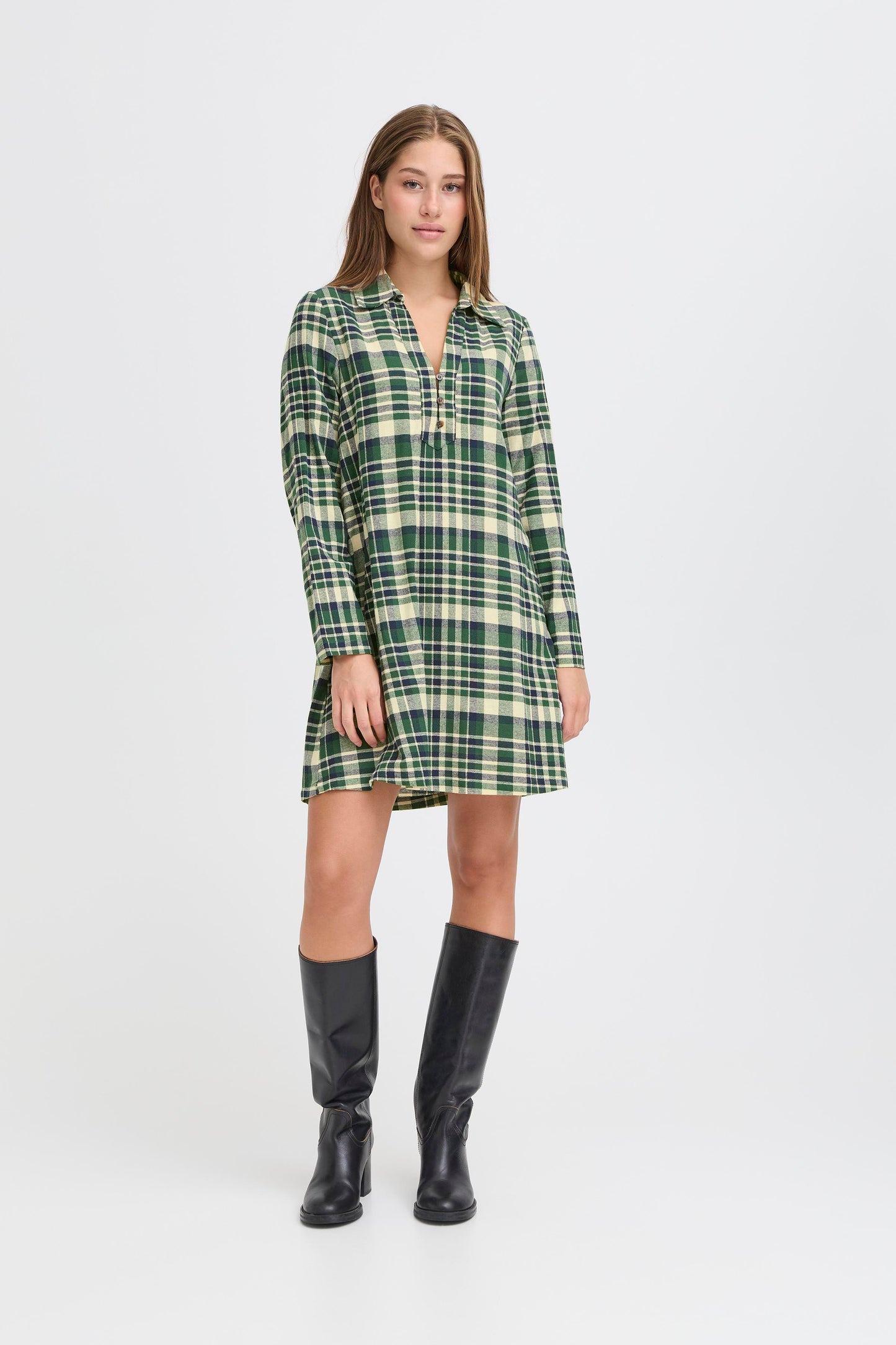 Ihtamanna Dress - Pineneedle Check