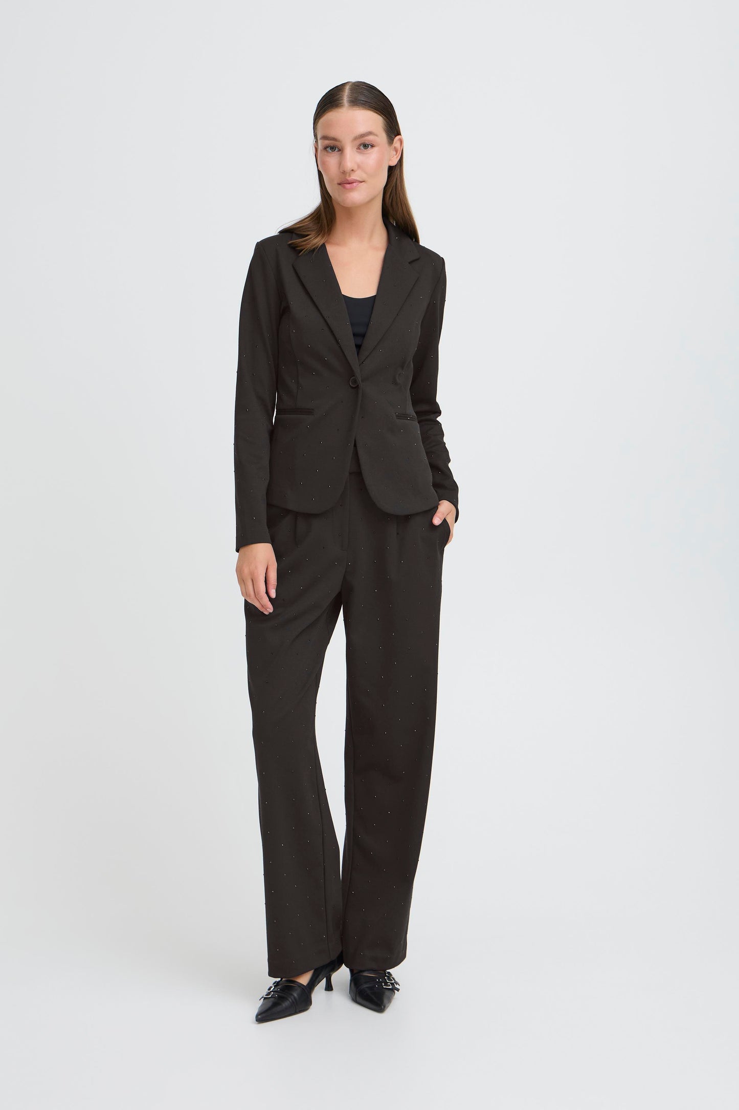 Ihkate Rhinestone Blazer - Black Sparkle Jacket