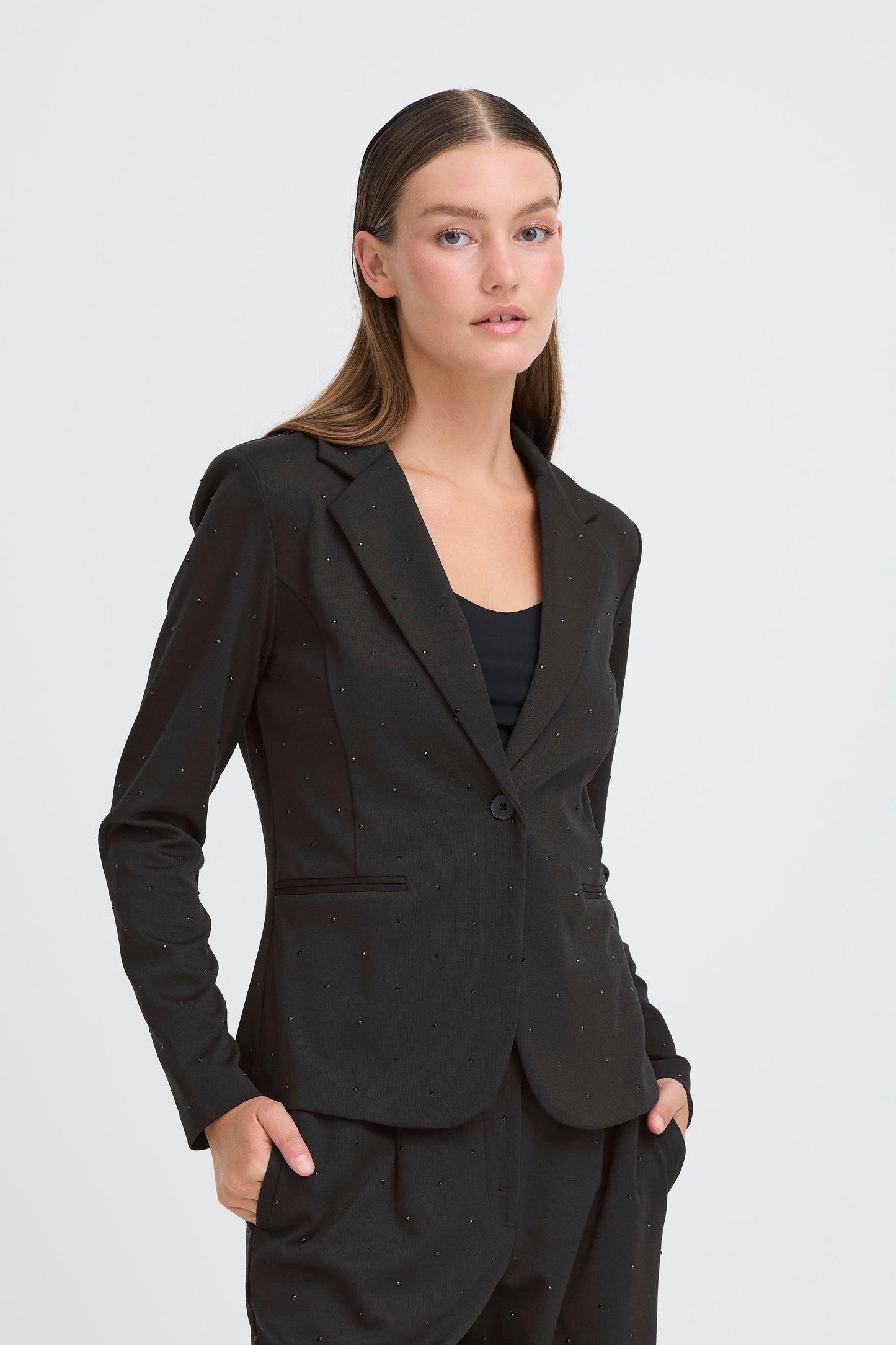 Ihkate Rhinestone Blazer - Black Sparkle Jacket