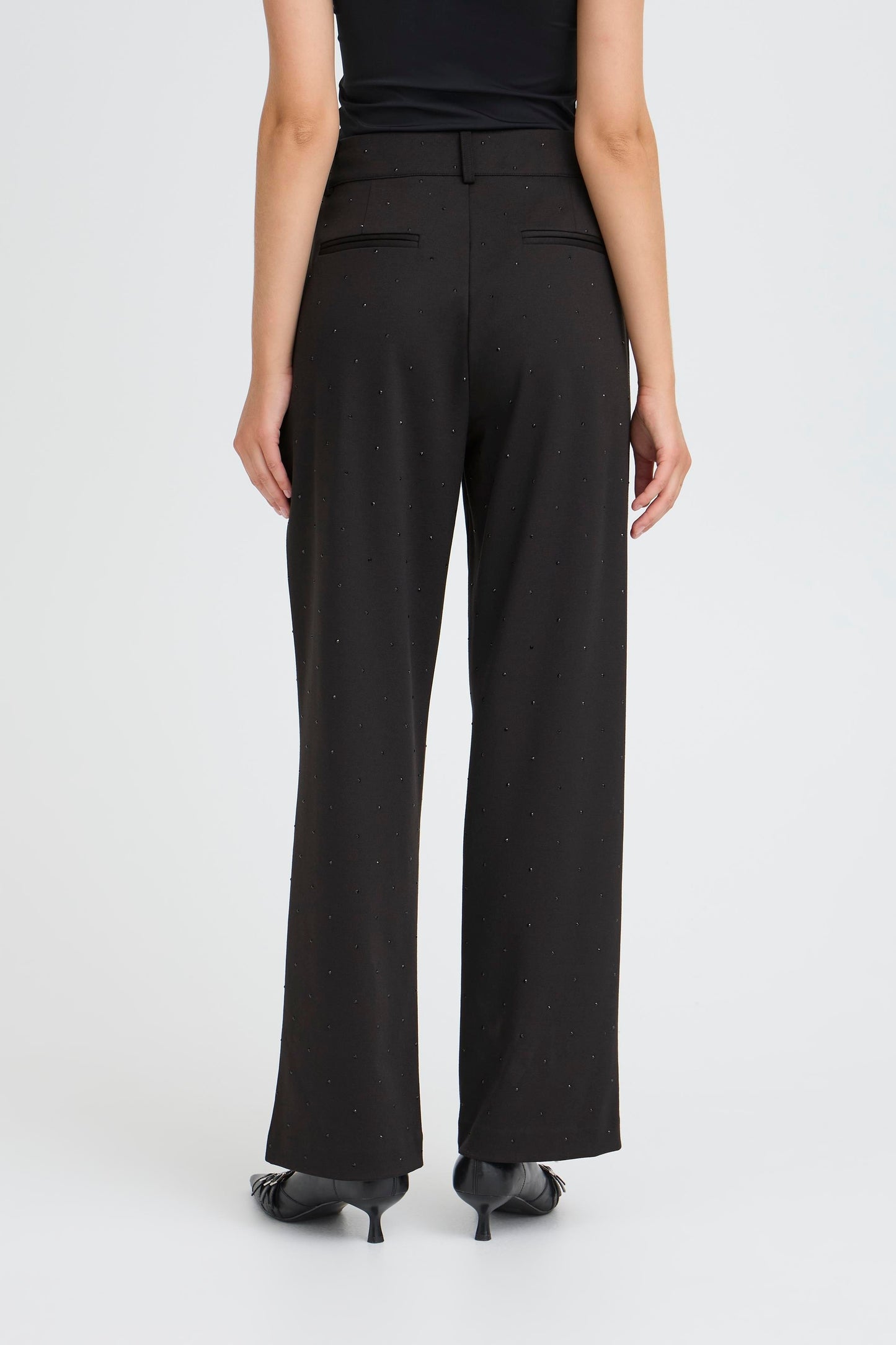Ihkate Rhinestone Pants - Black Sparkle Trousers