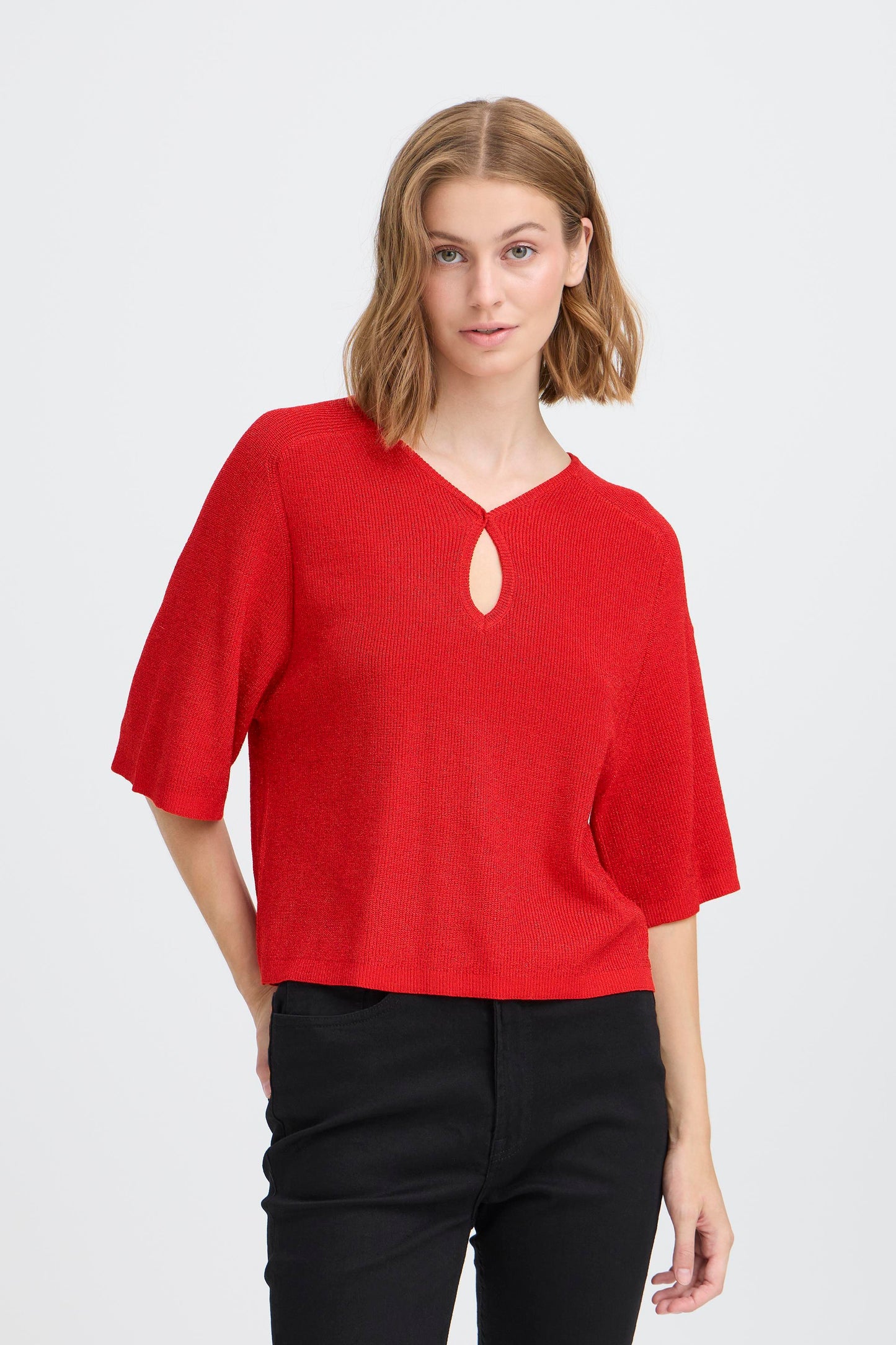 Ihcody Short Sleeve Knit - Racing Red