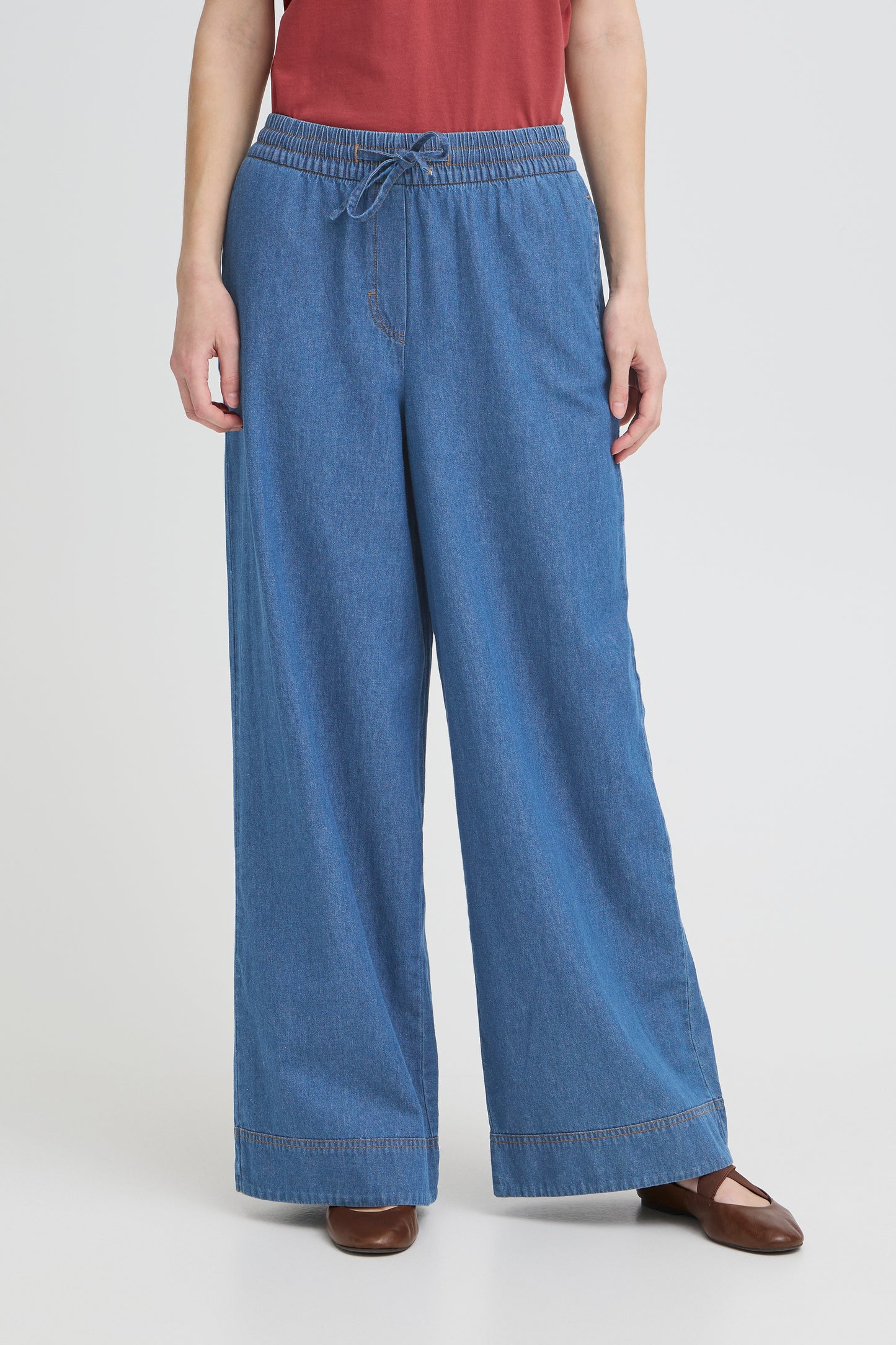 Iharcher Pants - Denim Wide Leg Trouser