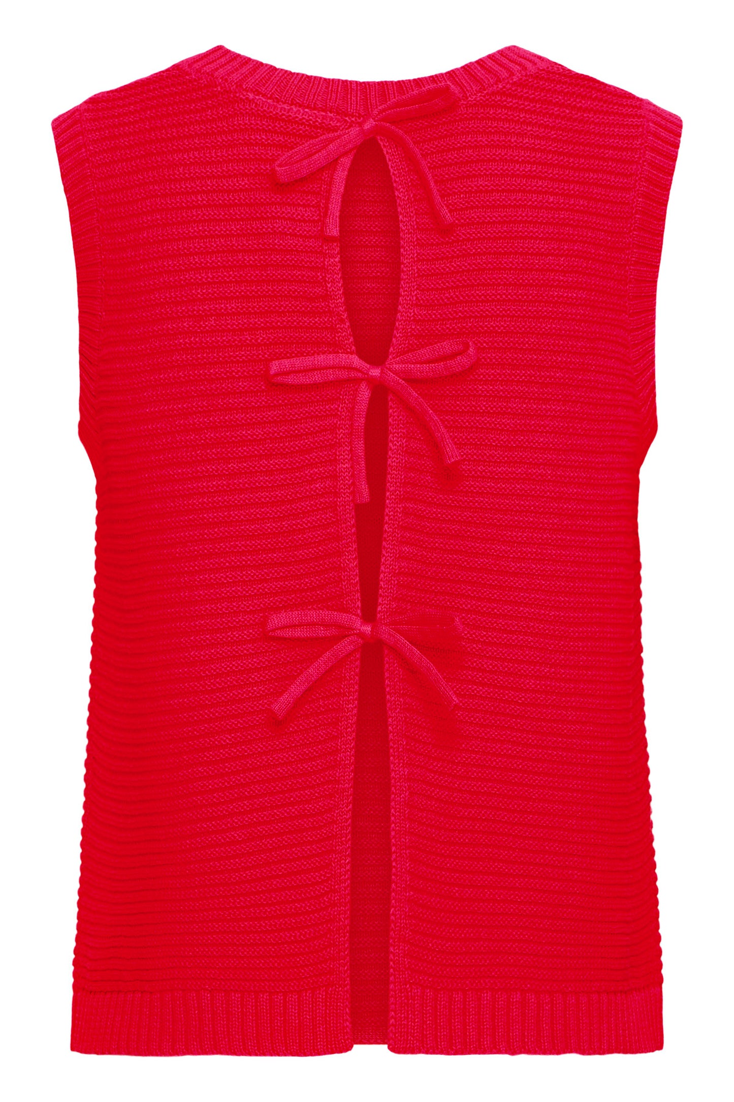 Ihdotties Waistcoat - Knitted Tie Back Red