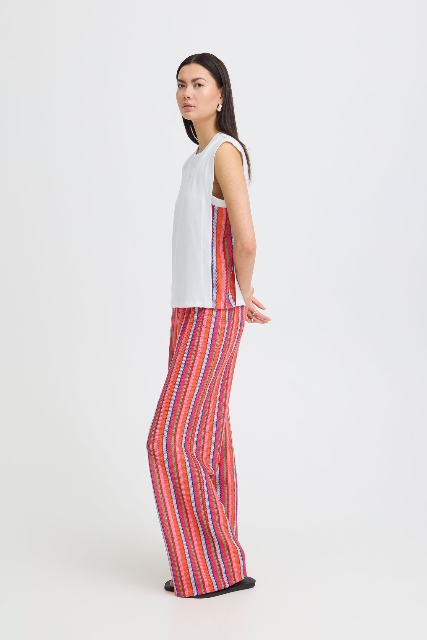 Ihlibella Top - White with Rainbow Sides