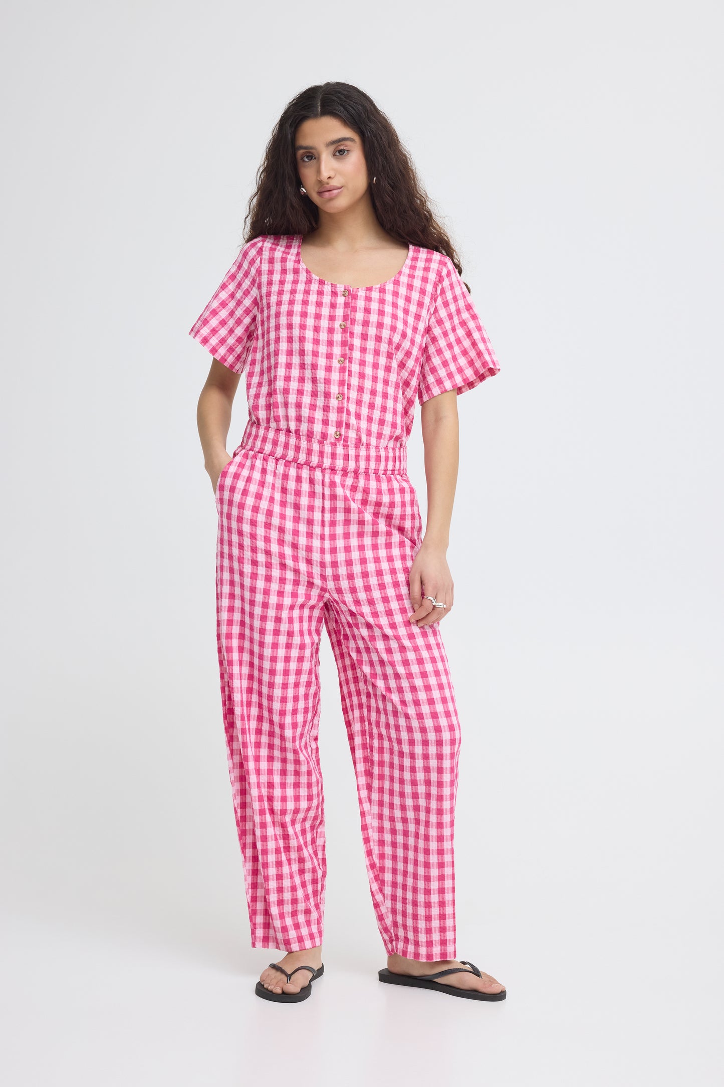 Ihfelicia Trousers - Very Berry Gingham