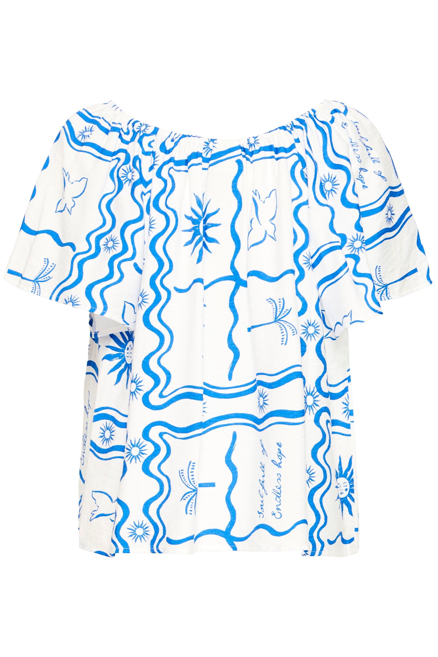 Ihfirisa Top - Blue Tile Print