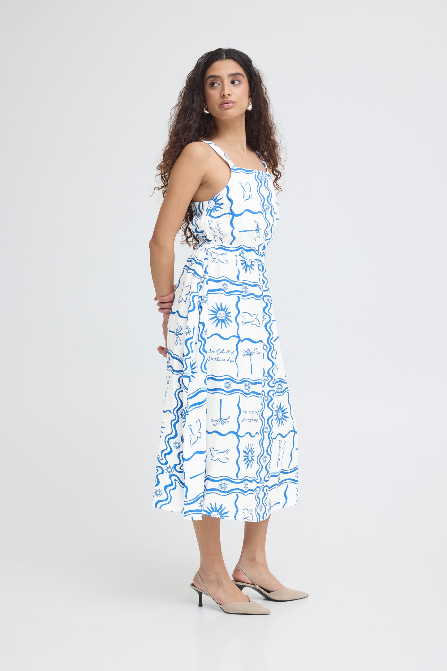 Ihfirisa Dress - Blue Tile Print