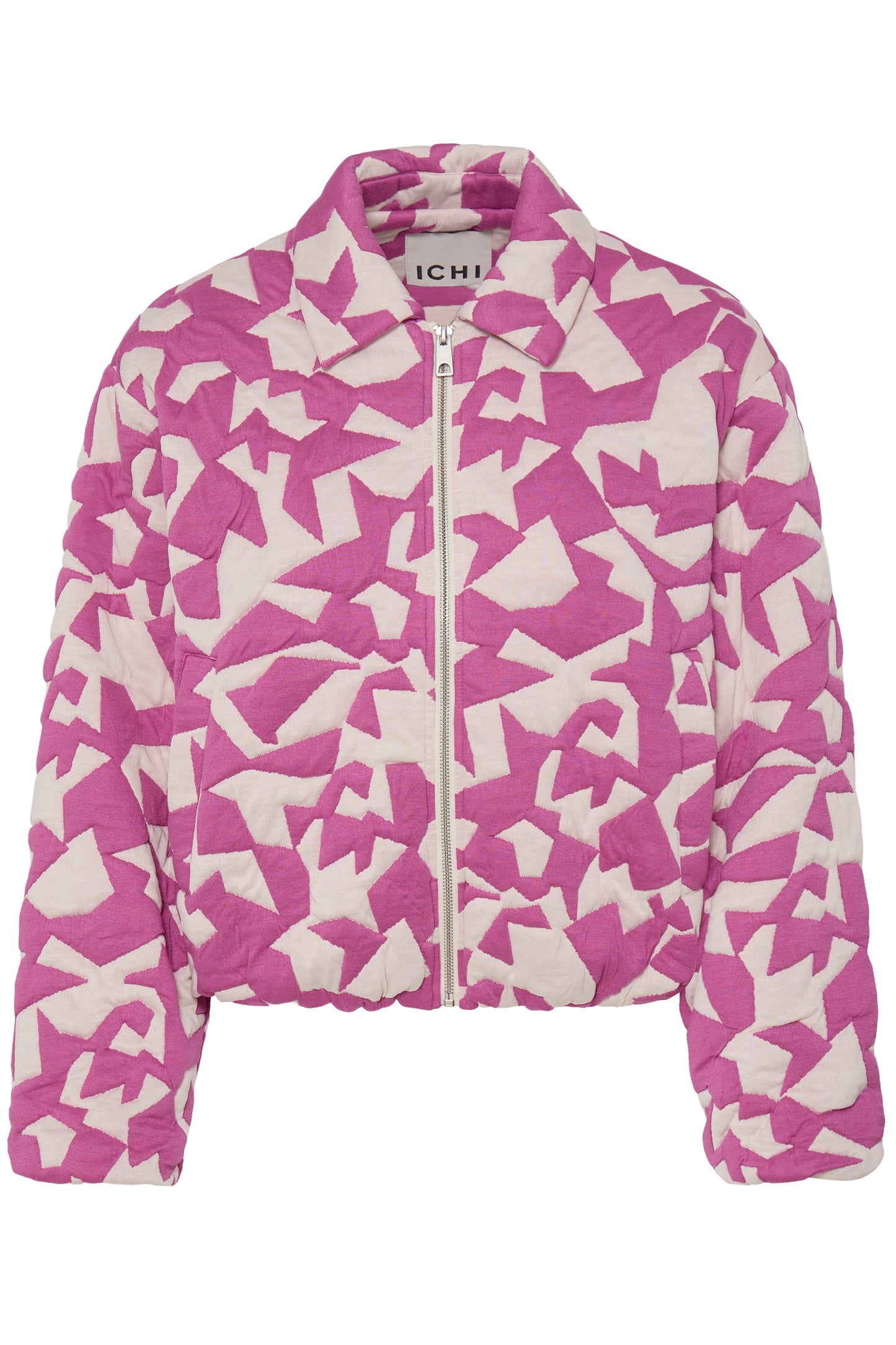 Ihkate Quilted Jacket - Pink Geometric