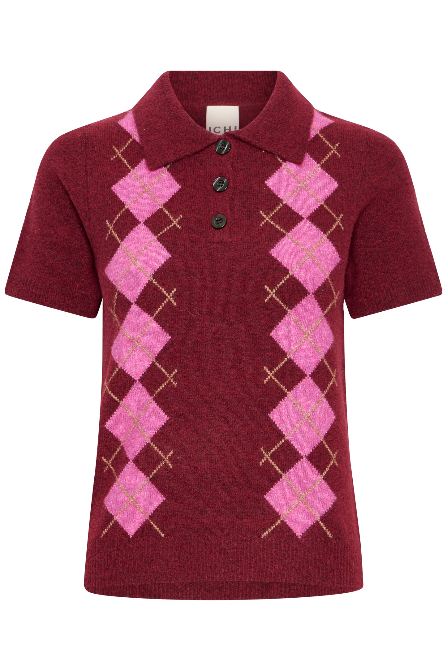 Ihdasila Knitted Polo Shirt - Burgundy Pink