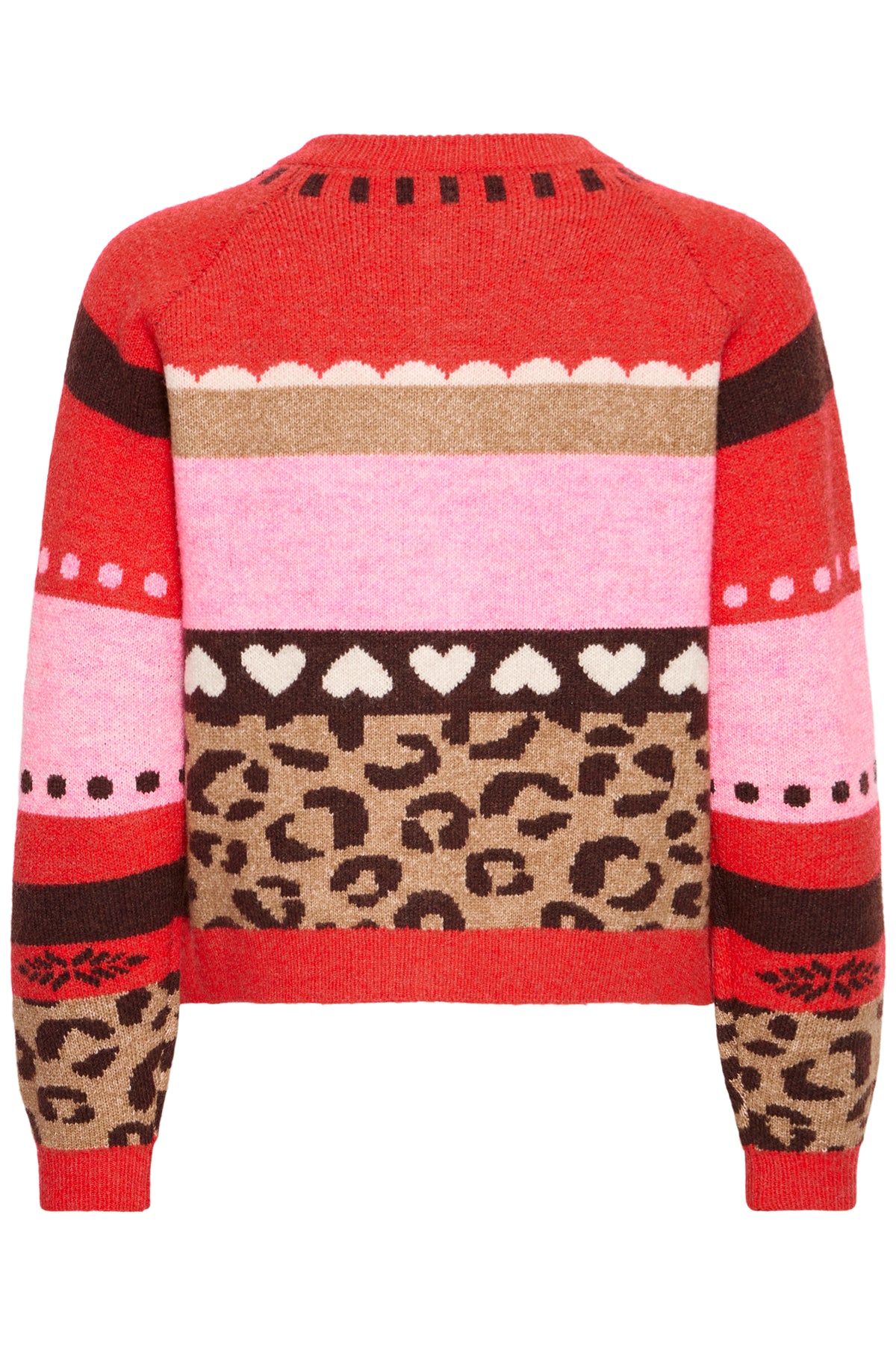 Ihlivoni Cardigan - Poinsettia Red Leopard Stripe