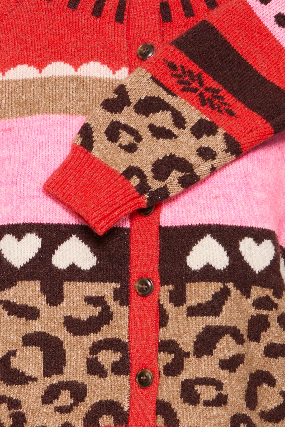 Ihlivoni Cardigan - Poinsettia Red Leopard Stripe