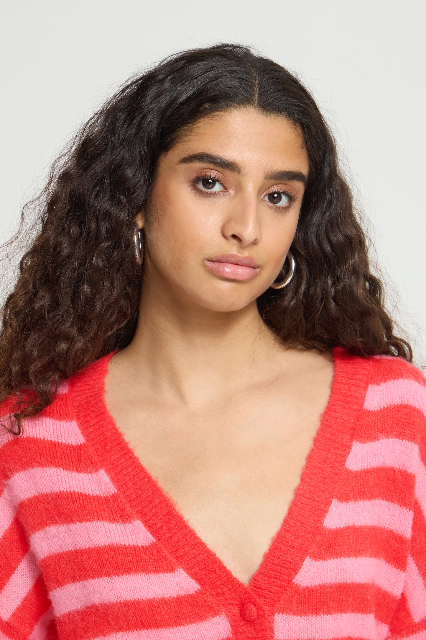 Ihblush Cardigan - Pink and Red Stripe