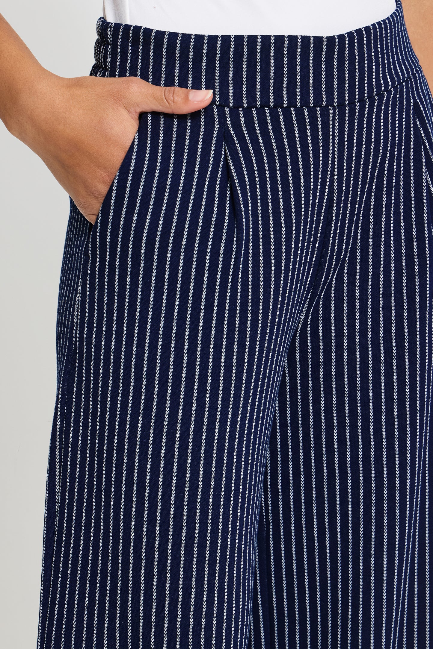 Ihmanse Stripe Pants - Navy White Trousers