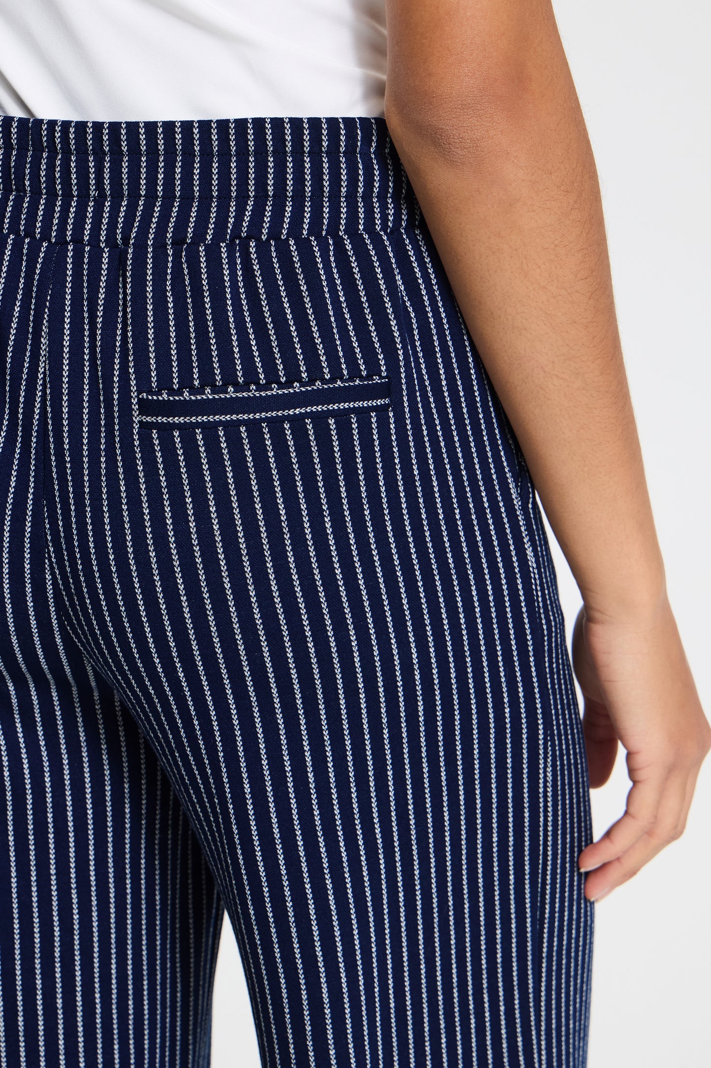 Ihmanse Stripe Pants - Navy White Trousers