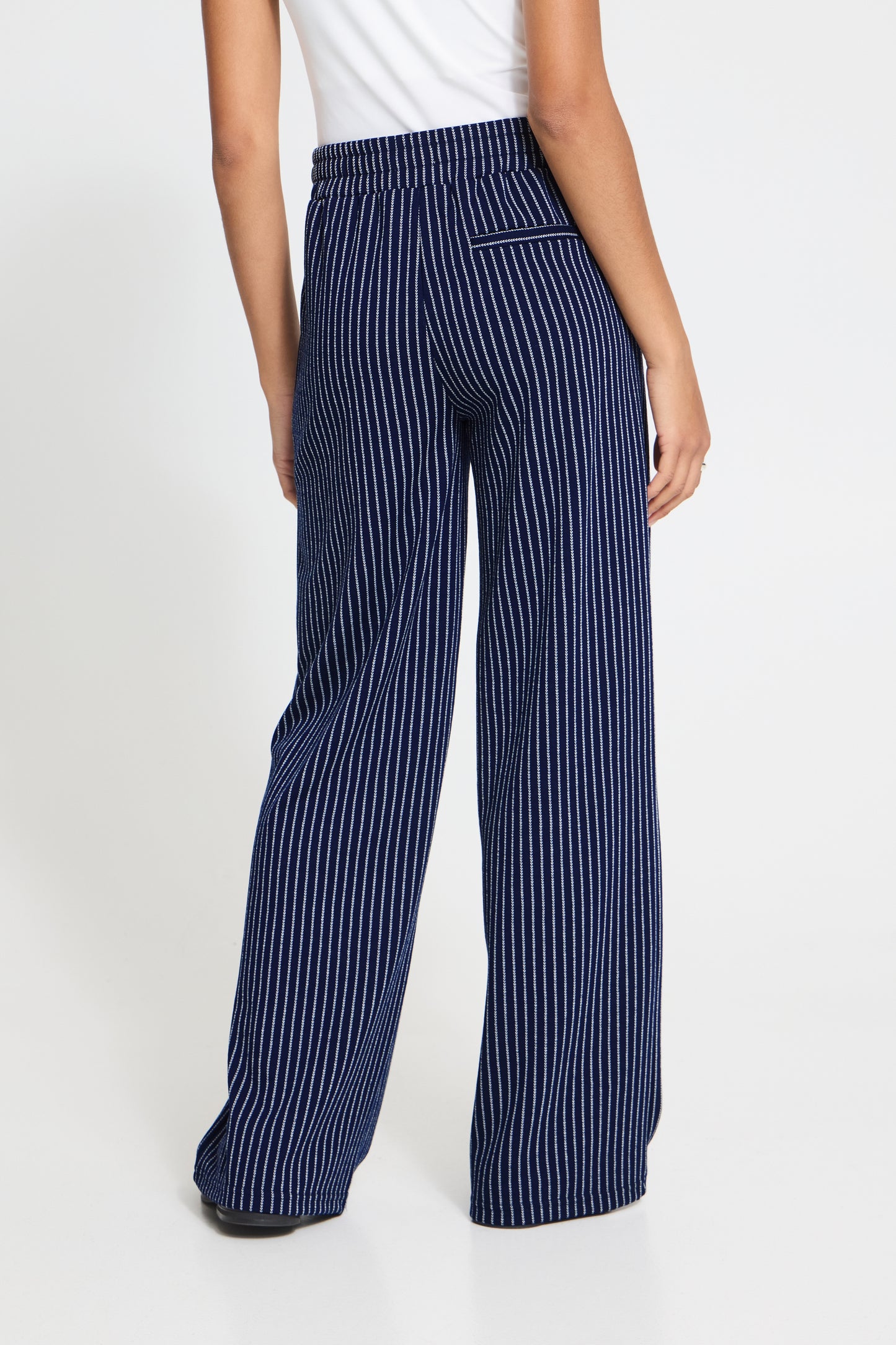 Ihmanse Stripe Pants - Navy White Trousers