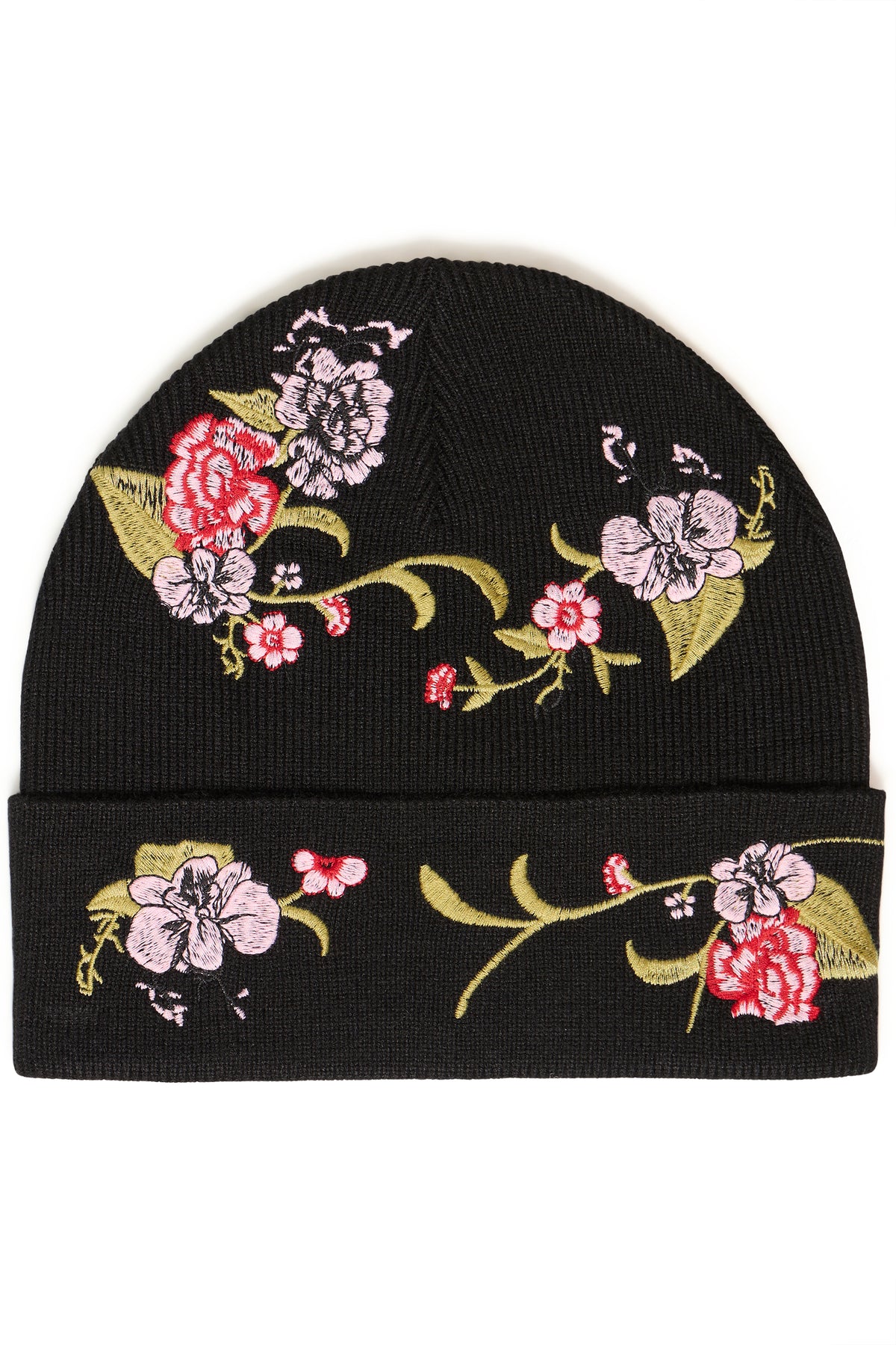 Iamejse Knitted Hat - Black Floral