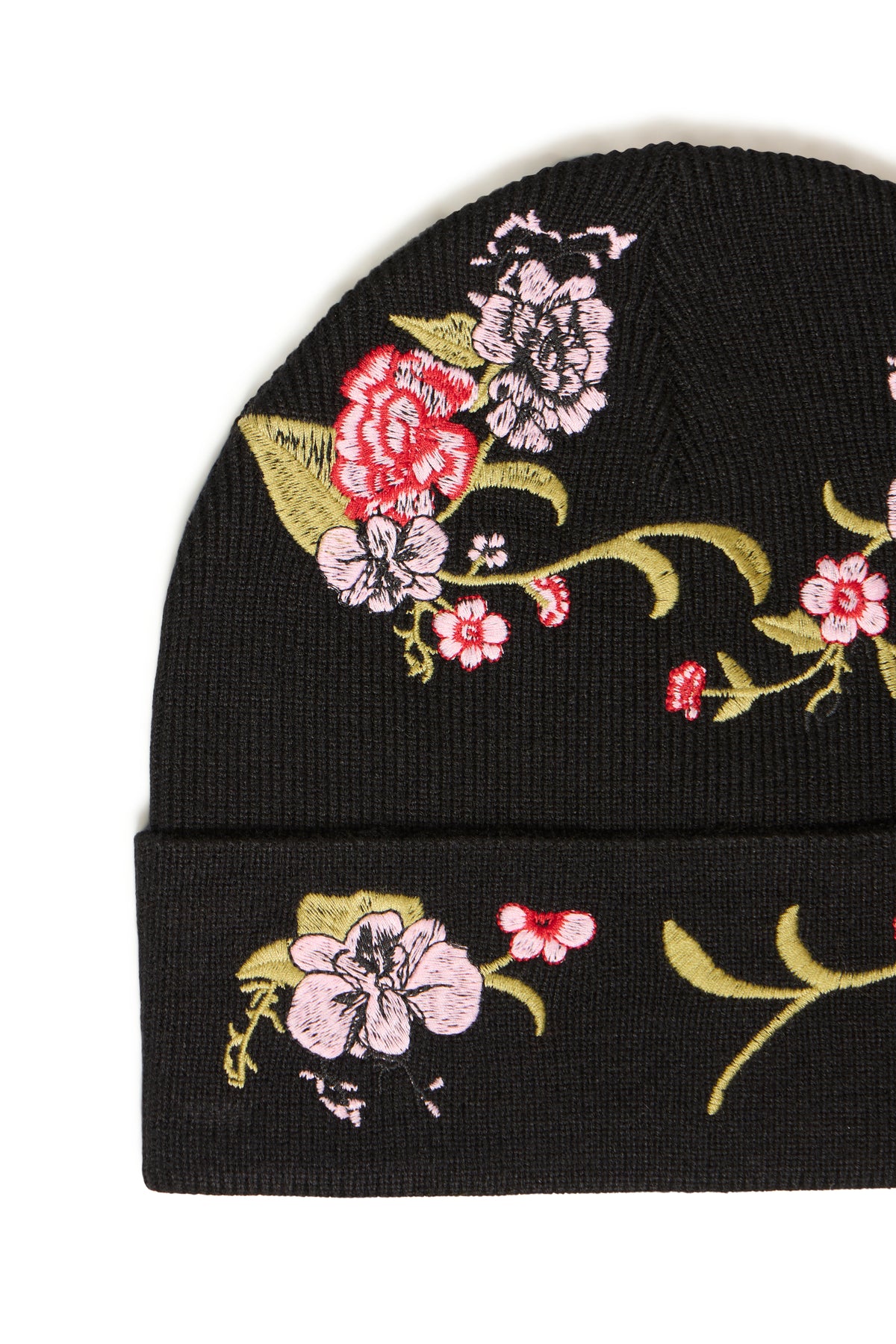 Iamejse Knitted Hat - Black Floral