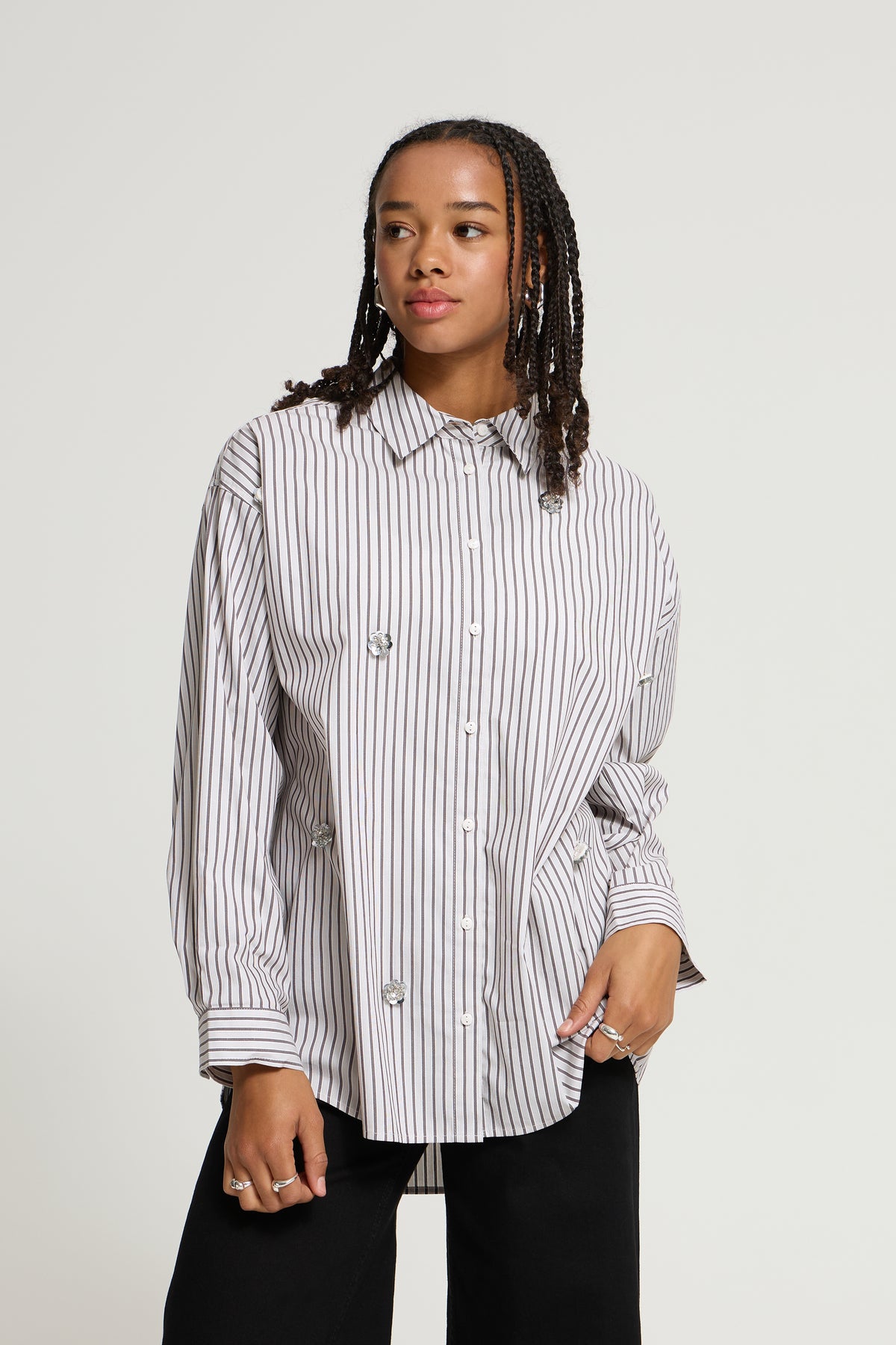 Ihjanine Shirt - Grey Stripe Detail