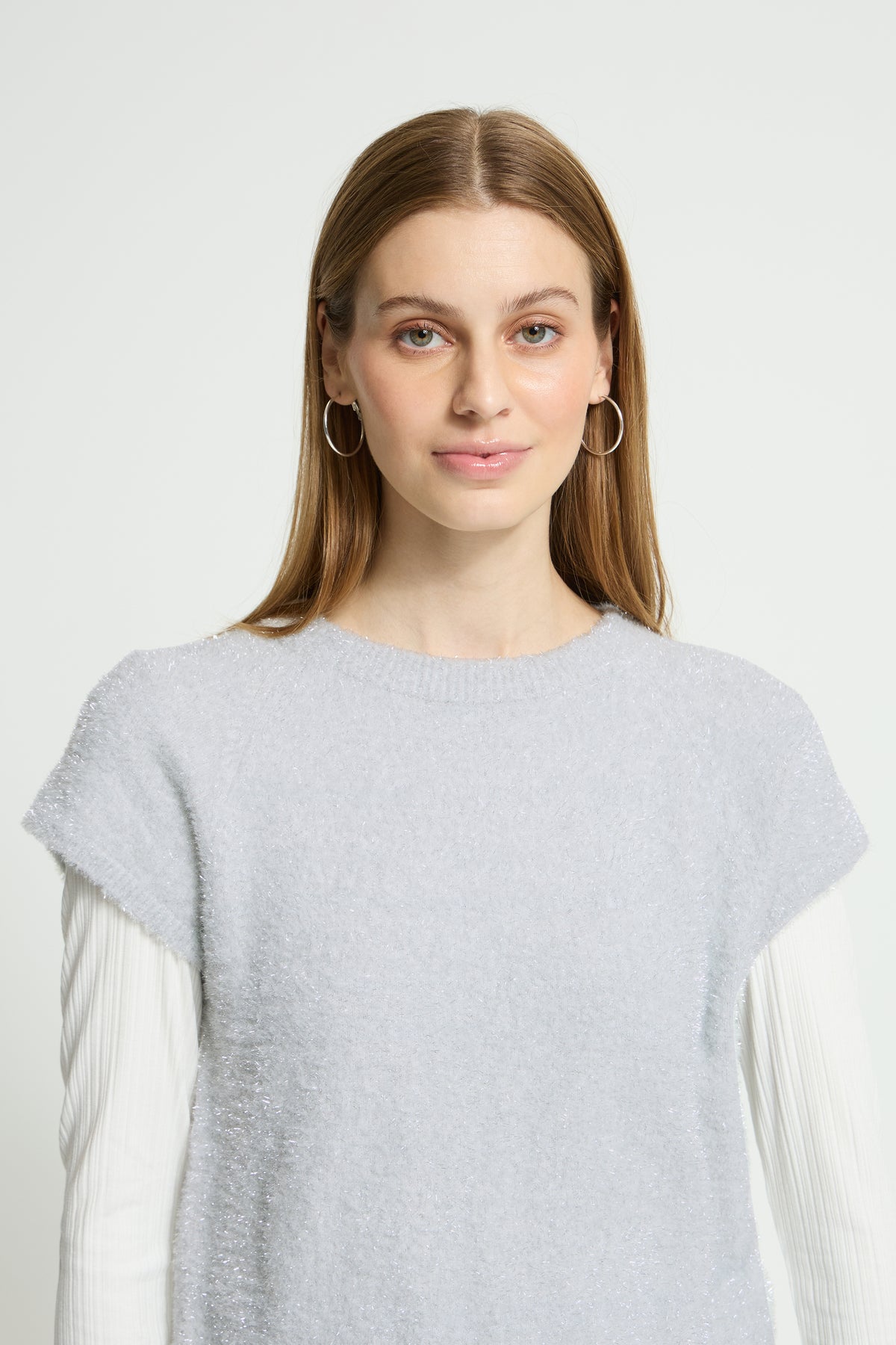 Ihaniles Short Sleeve - Silver Tinsel Vest