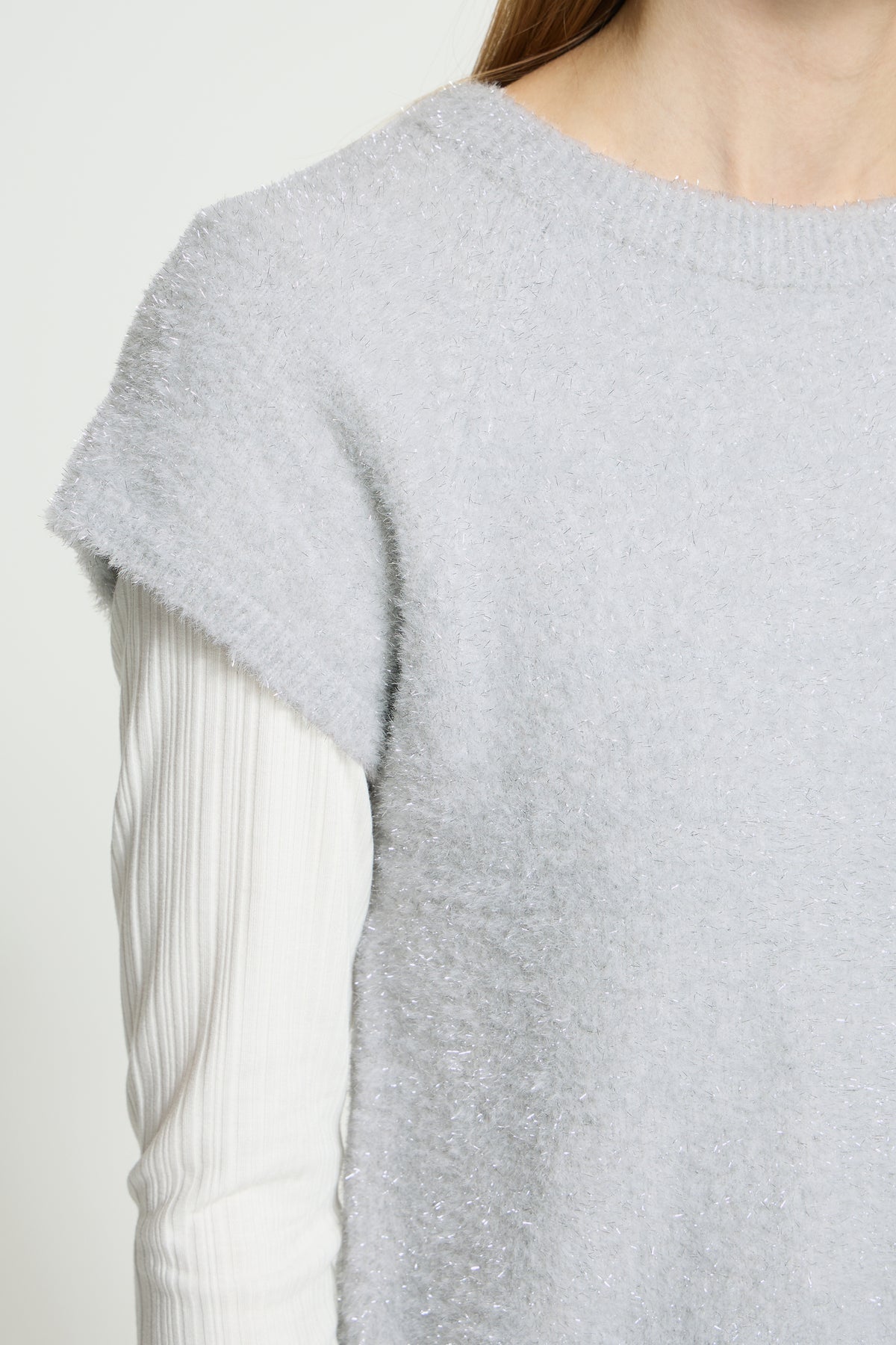 Ihaniles Short Sleeve - Silver Tinsel Vest