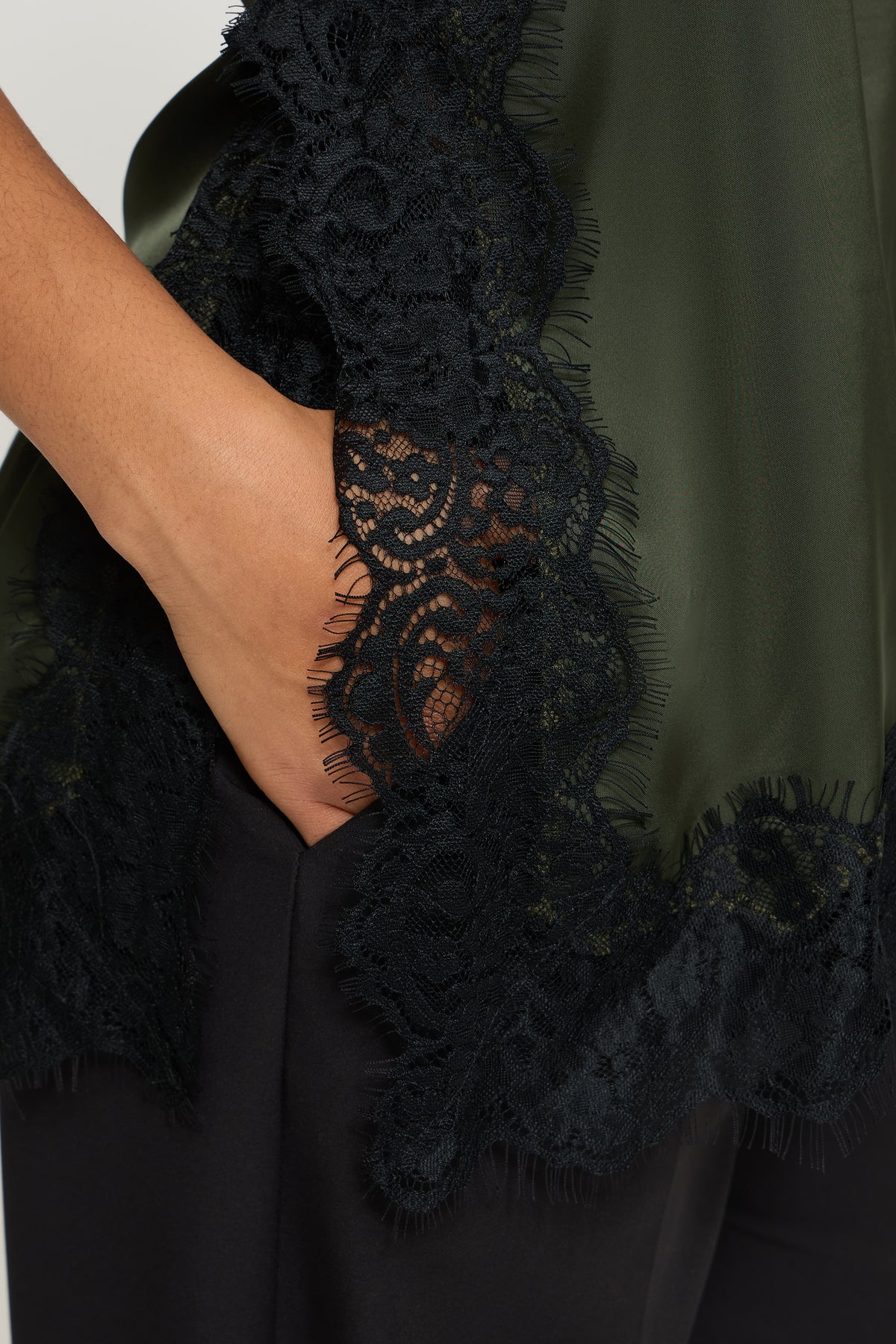Ihlaccie Top - Forest Night Black Lace Edging