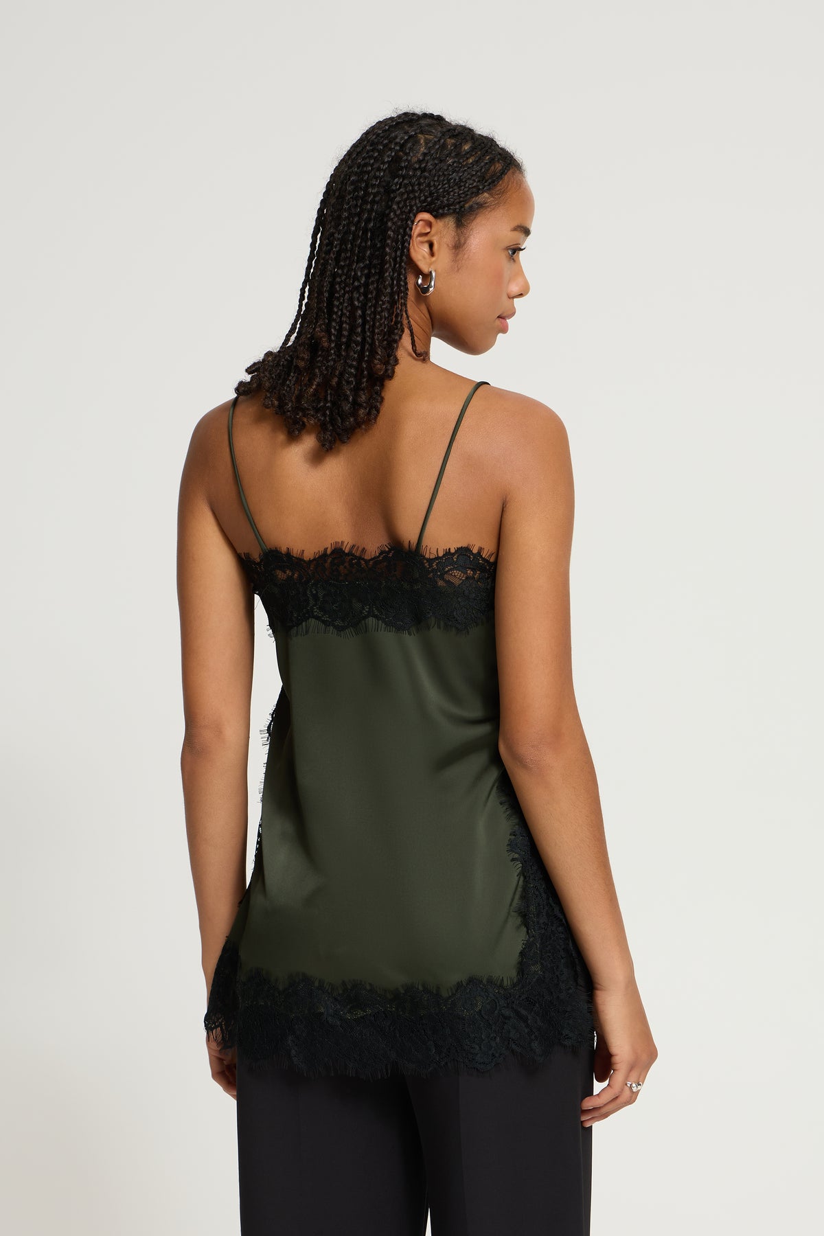 Ihlaccie Top - Forest Night Black Lace Edging
