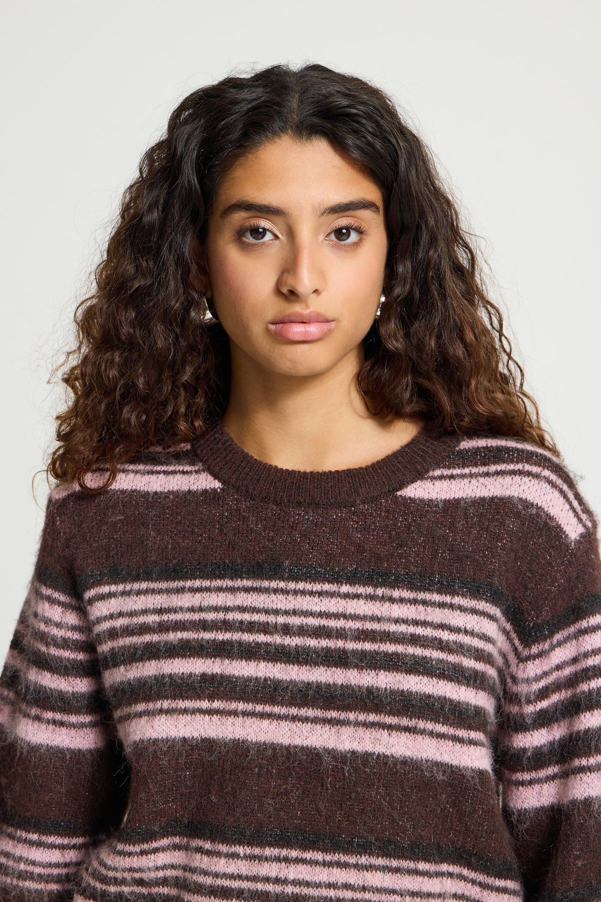 Ihallo Short Sleeved Jumper - Fudge Pink Stripe