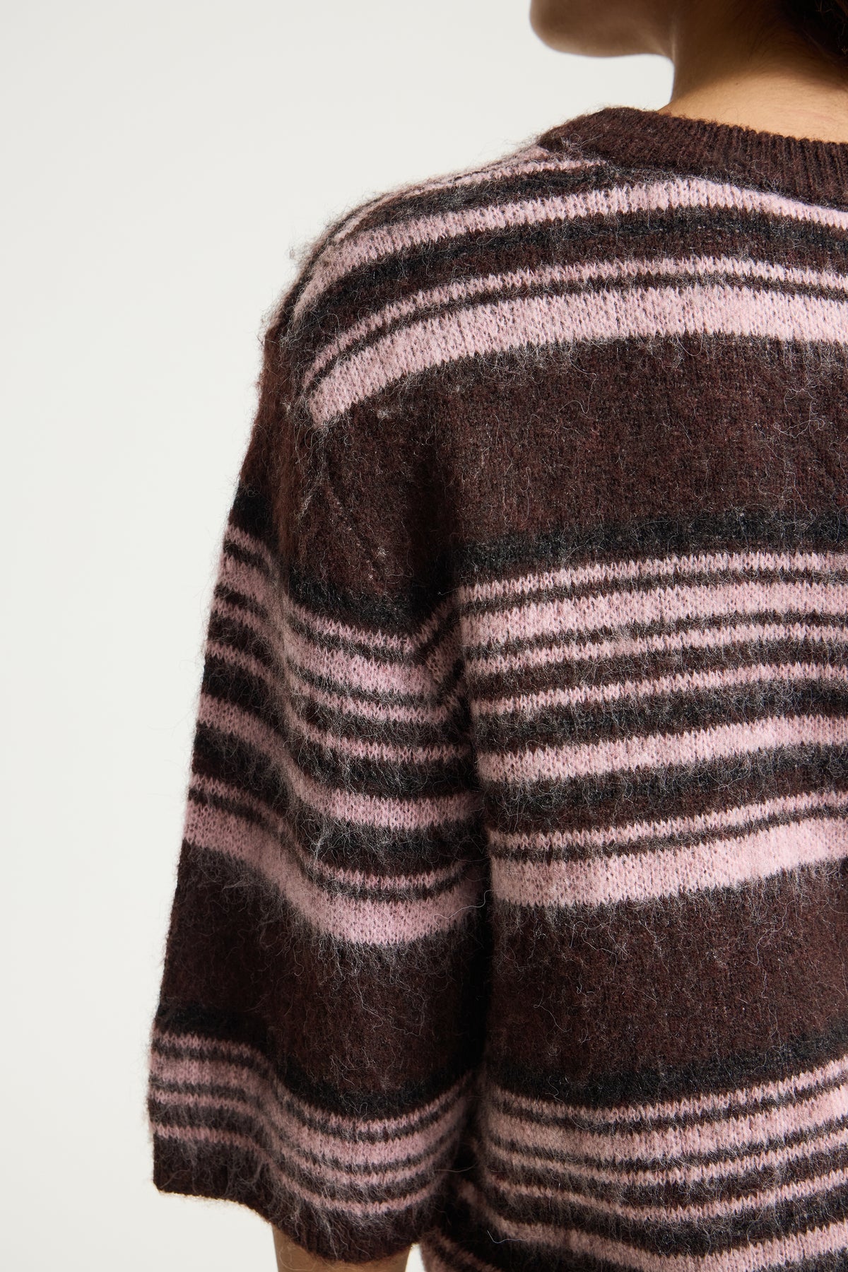 Ihallo Short Sleeved Jumper - Fudge Pink Stripe