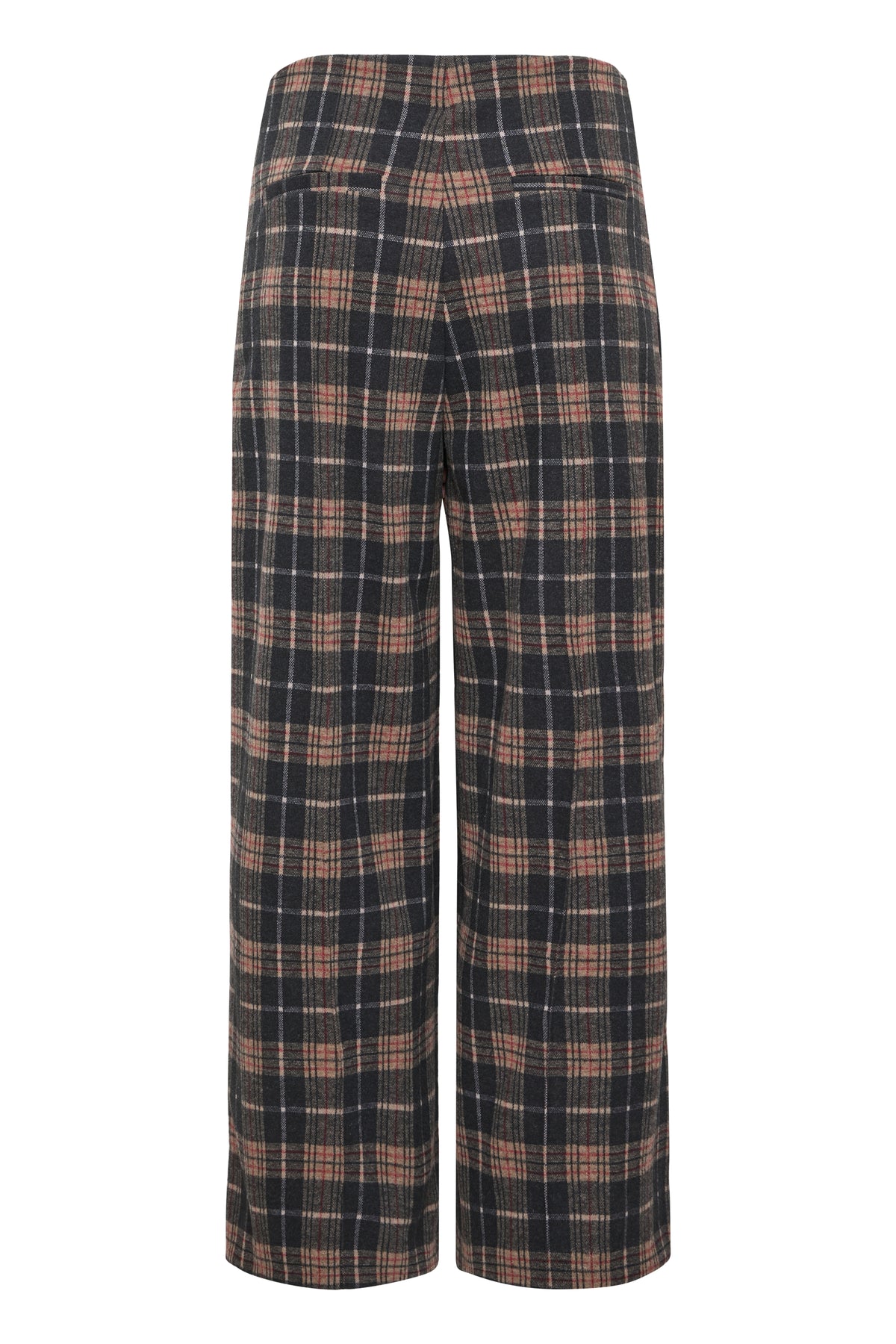Ihkate Woolley Trousers - Checked Navy Brown