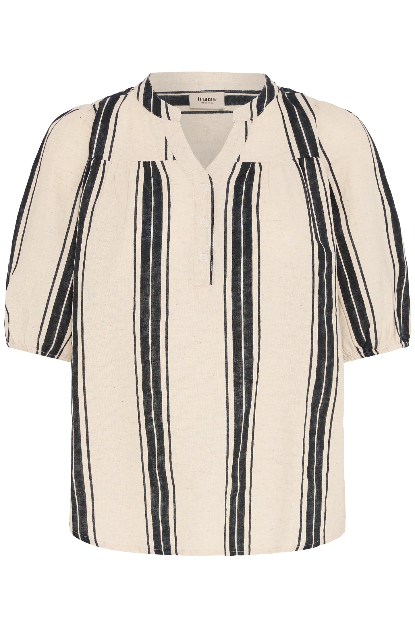Frmaddie Blouse - Cream Black Wide Stripe