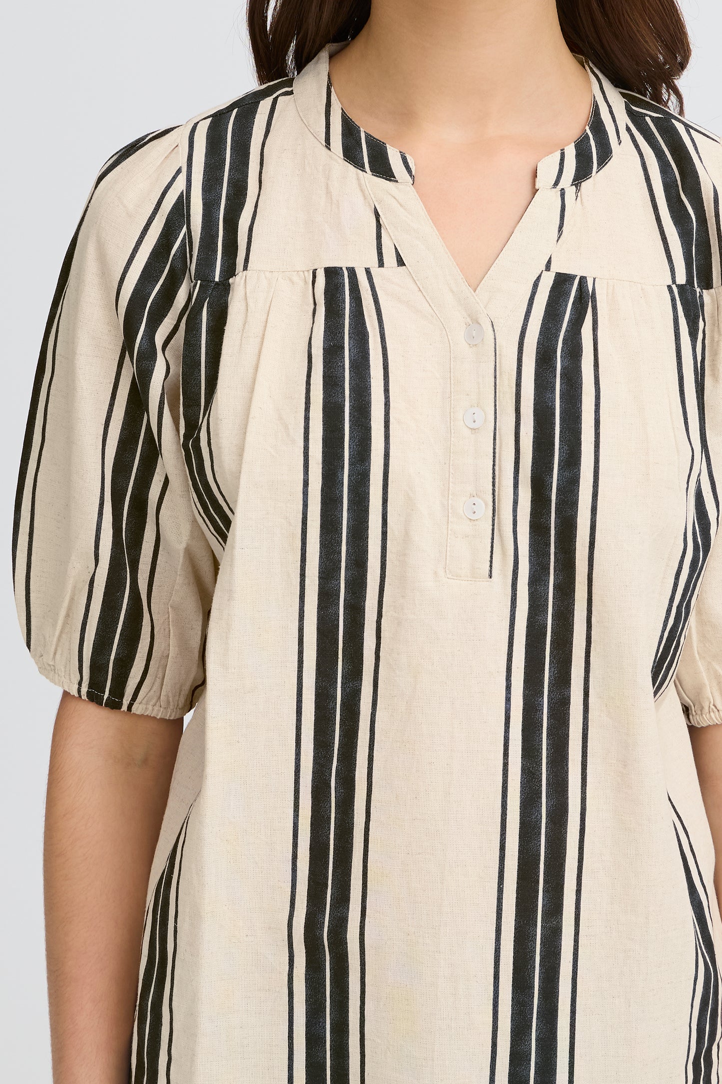 Frmaddie Blouse - Cream Black Wide Stripe