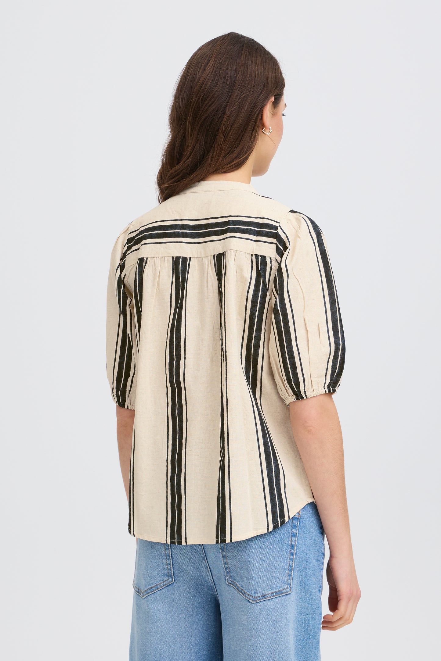 Frmaddie Blouse - Cream Black Wide Stripe