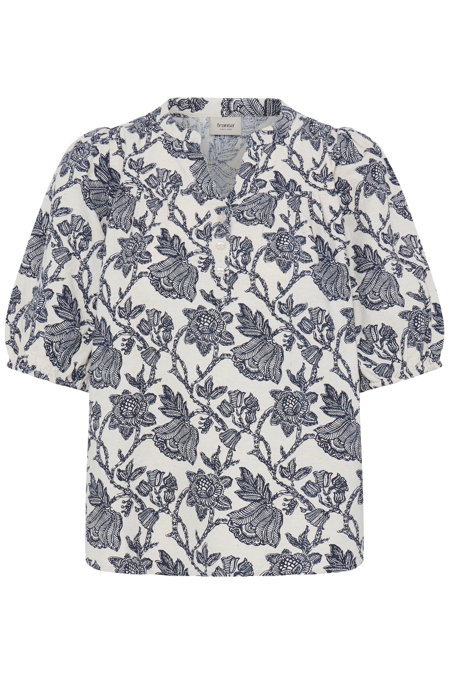 Frmaddie Blouse - Cream Navy Bloom