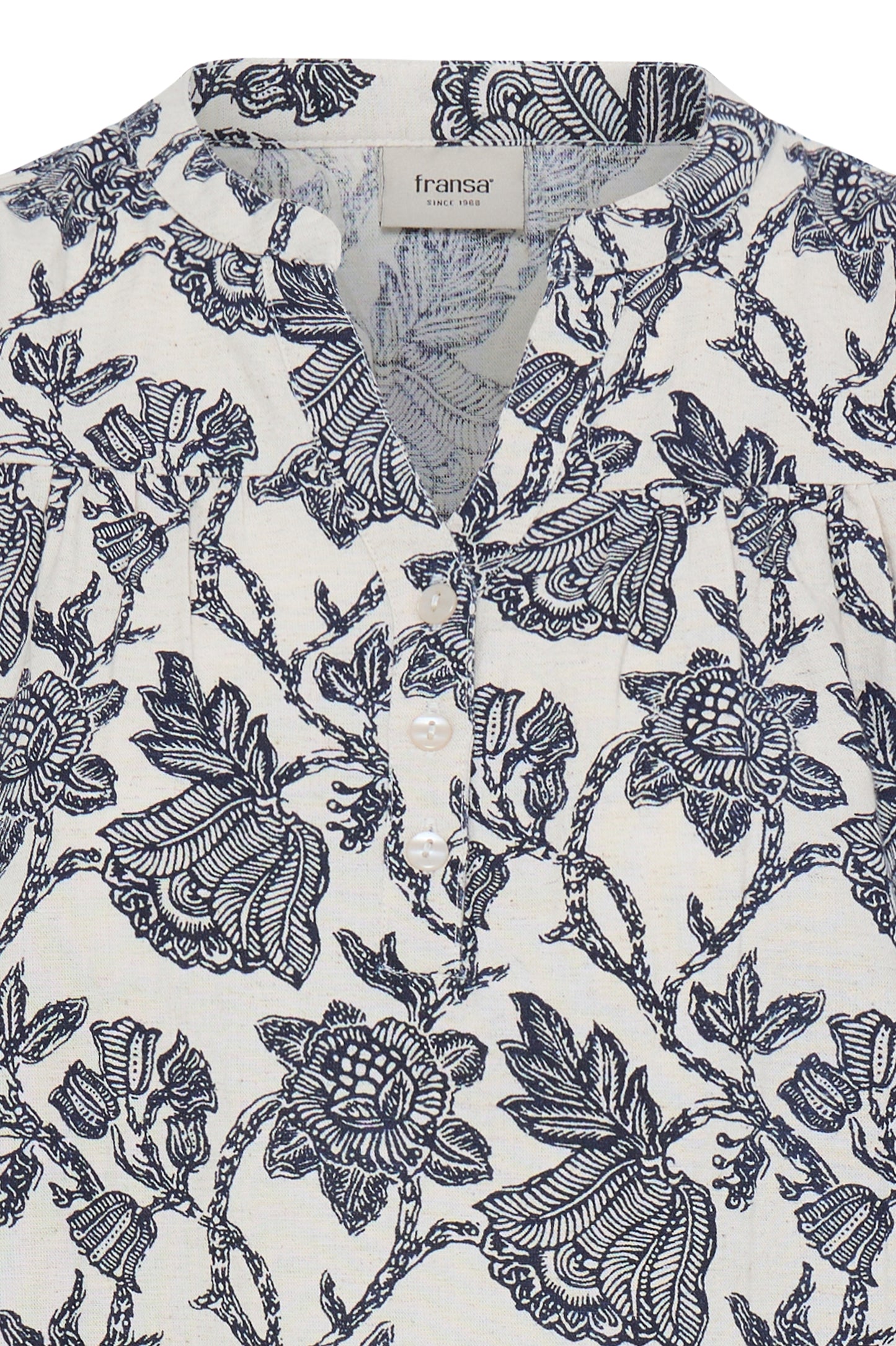 Frmaddie Blouse - Cream Navy Bloom