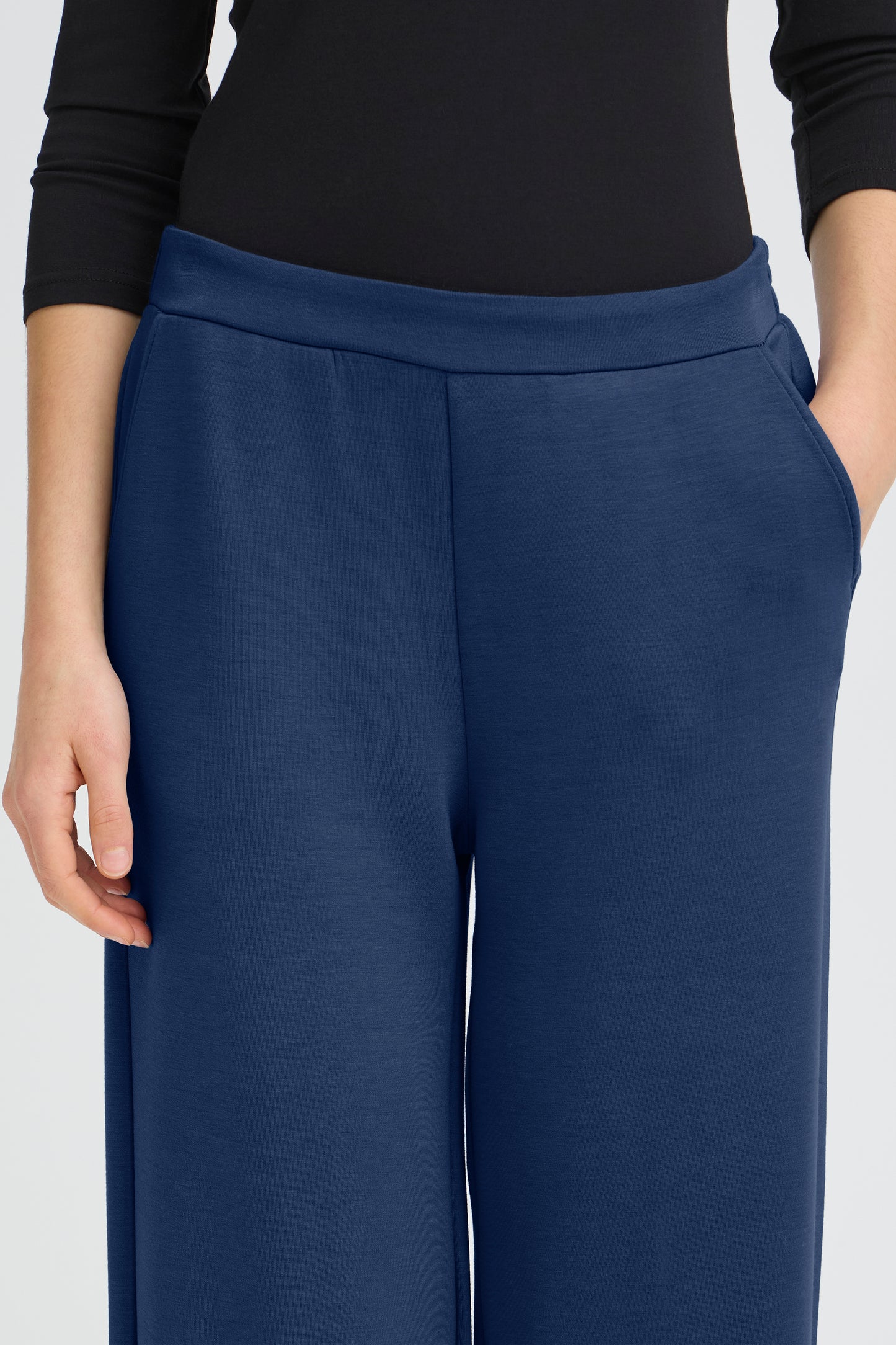 Fraurora Pants - Navy Wide Trouser