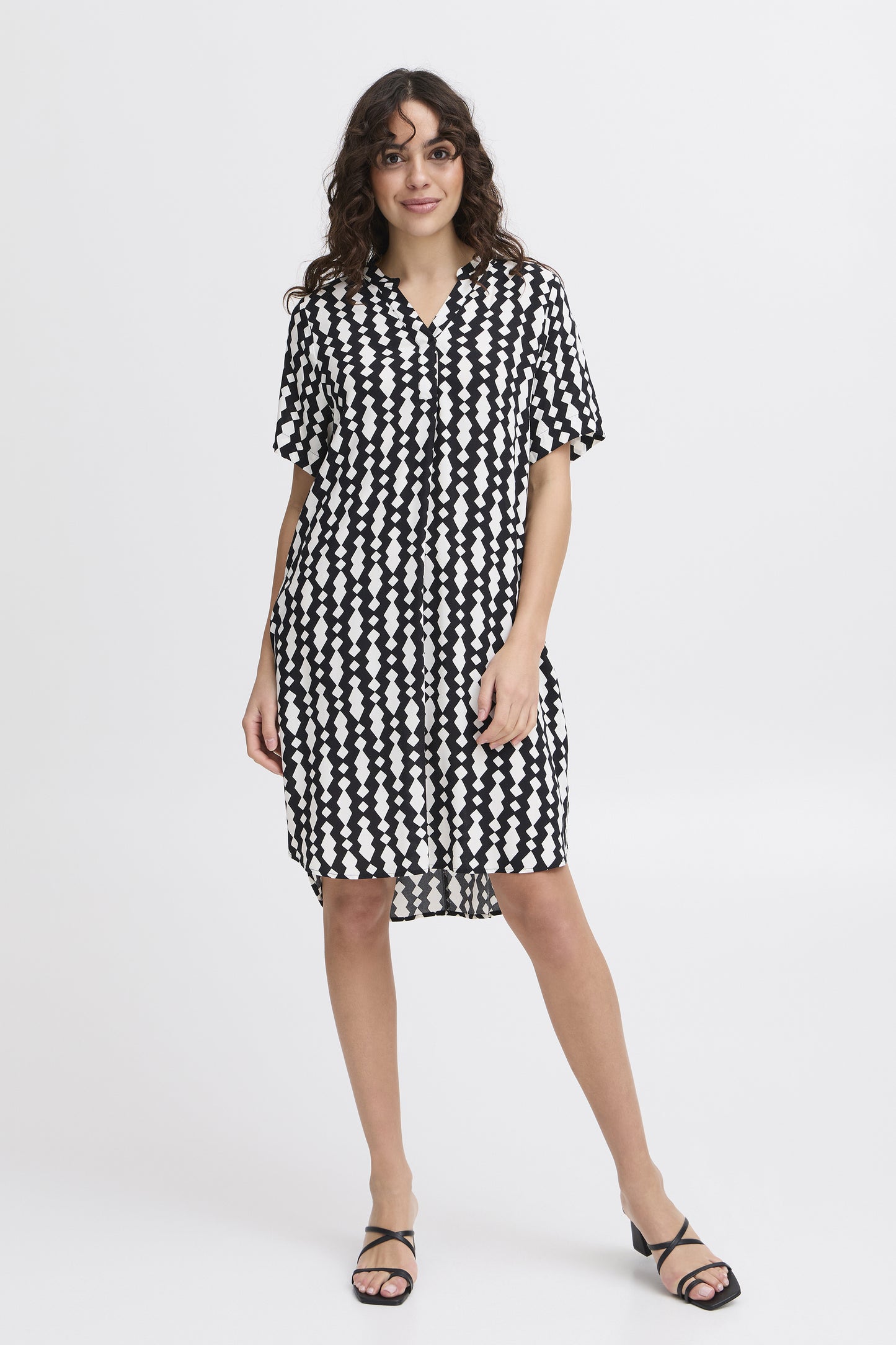 Frheat Black White Tunic Top Dress