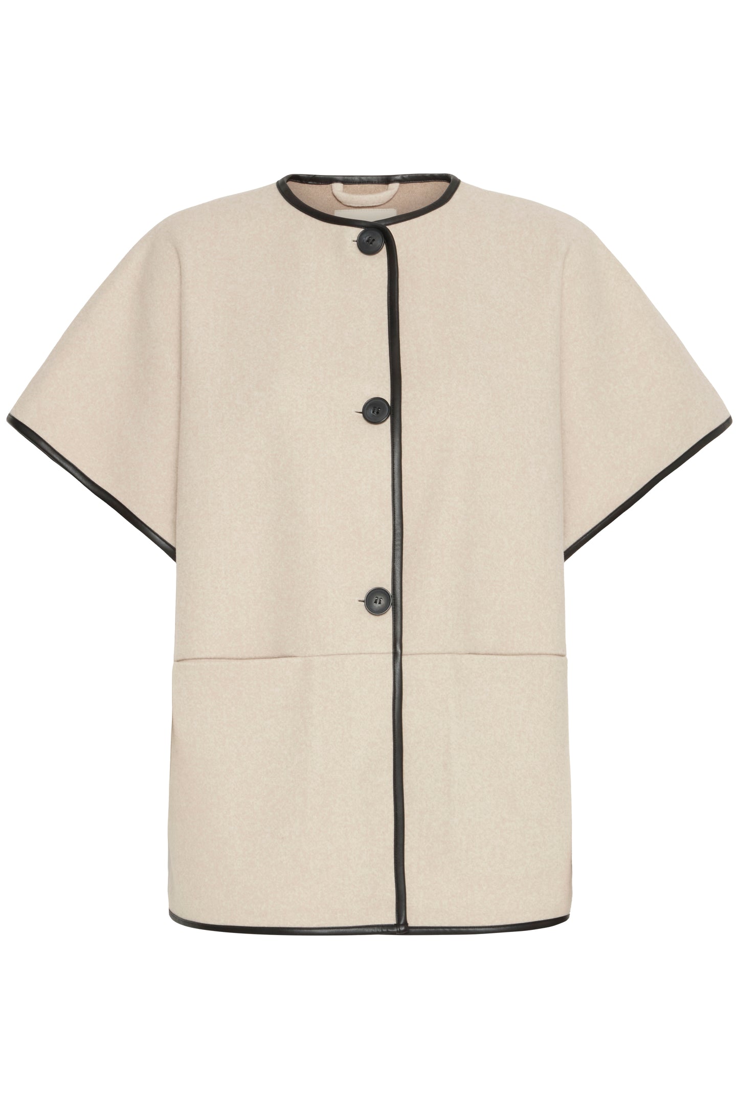 Frelizabeth Waistcoat - Beige and Black Edging