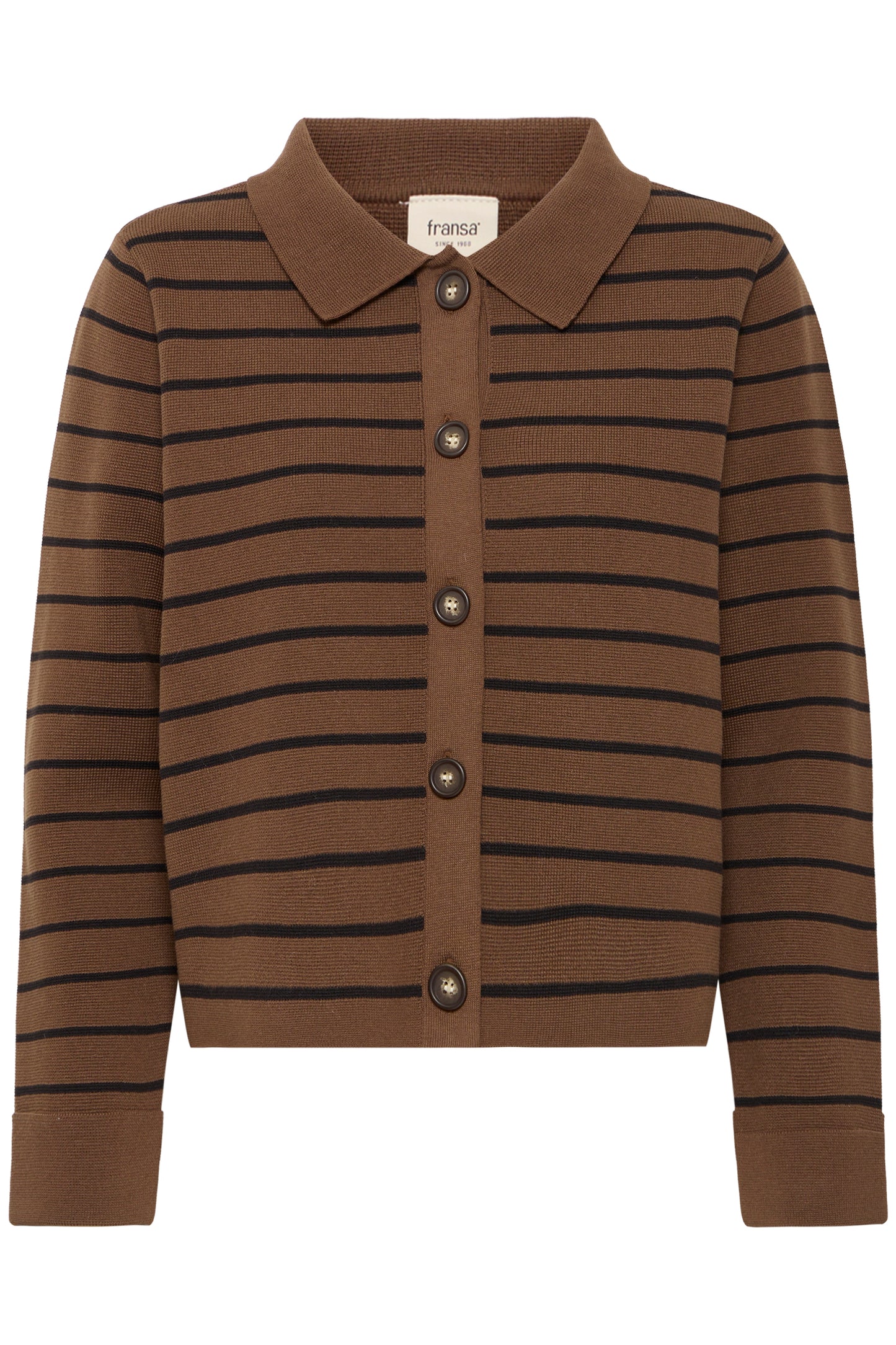 Frita Cardigan - Black Brown Stripe