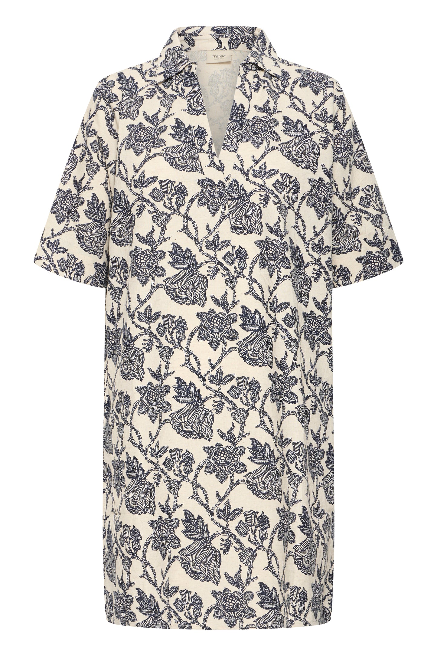 Frmaddie Dress - Cream Navy Bloom