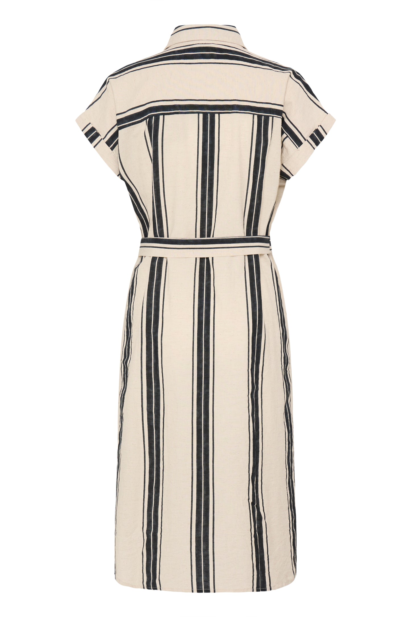 Frmaddie Dress - Cream Black Wide Stripe
