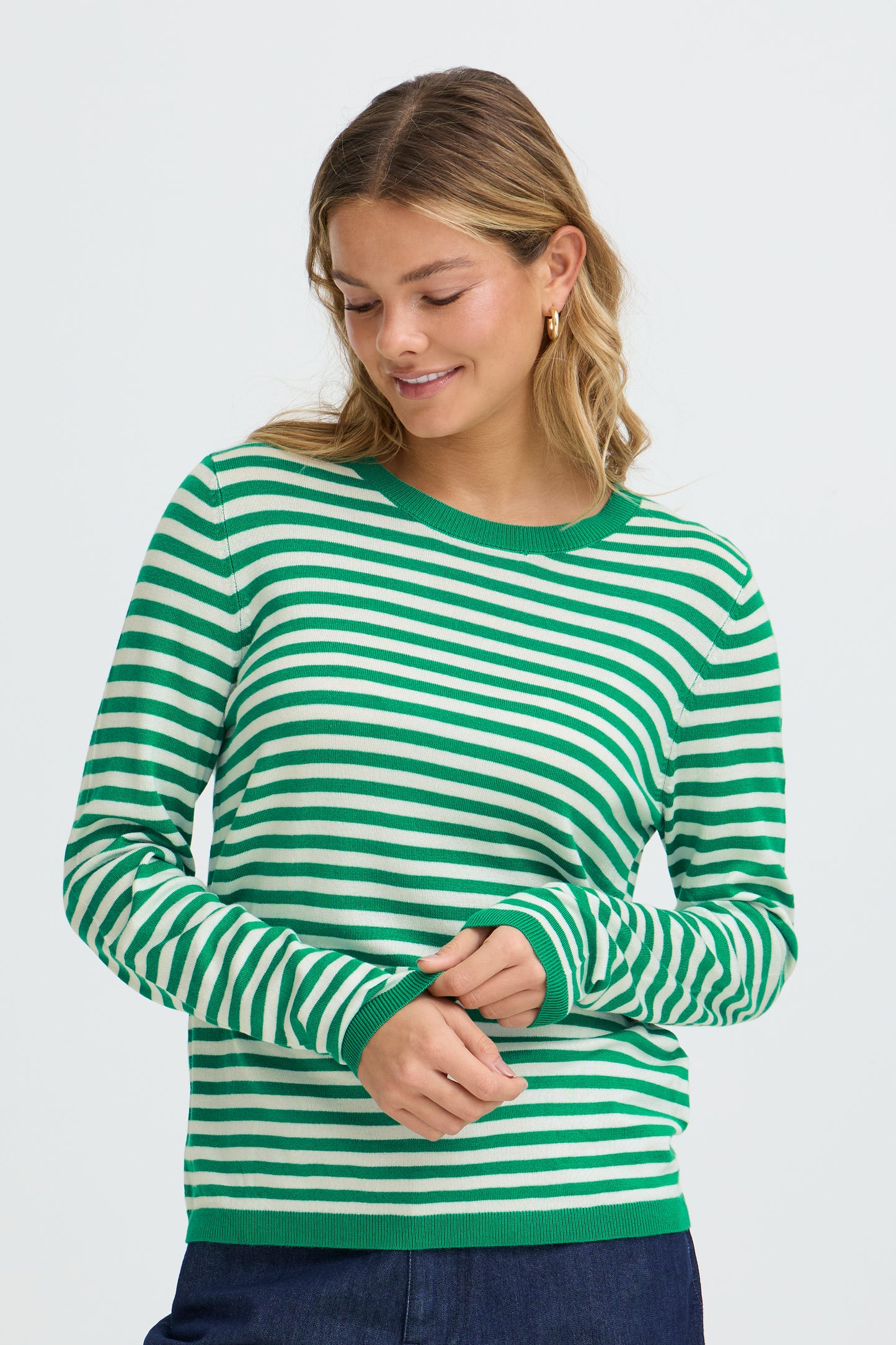 Frmary Pullover - Green Stripe Top
