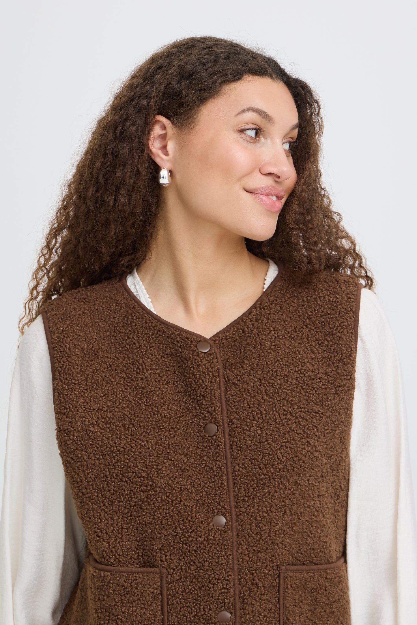 Frgwynne Waistcoat - Rain Drum Brown Teddy